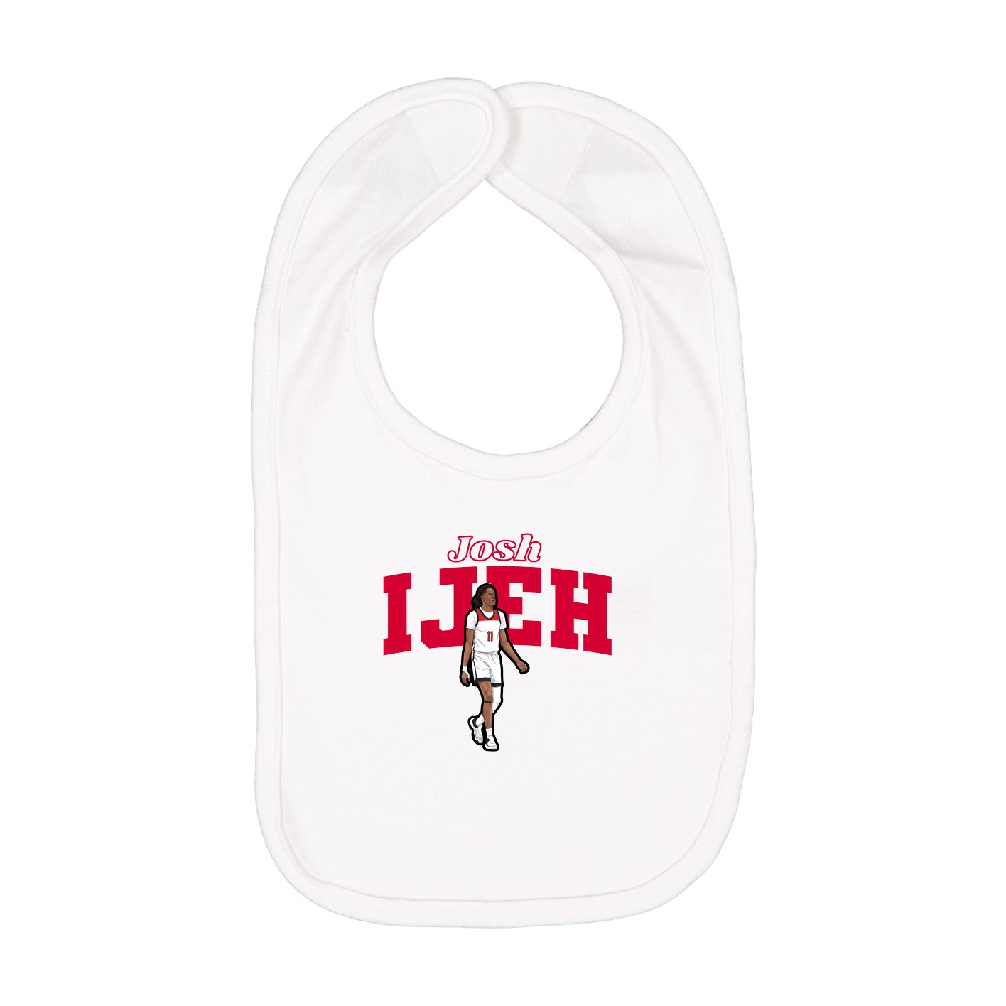 Infant Bib — Name Arch in White