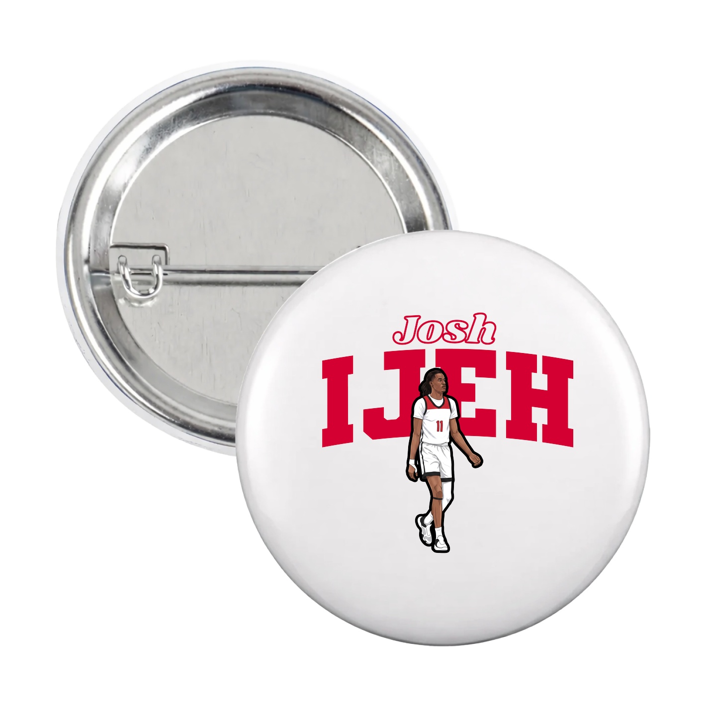 Game Day Button — Name Arch in White