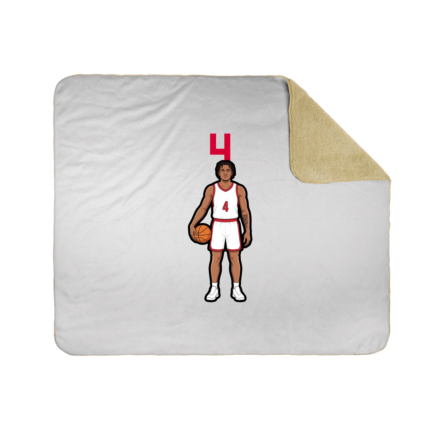 Throw Blanket — Number Top in White