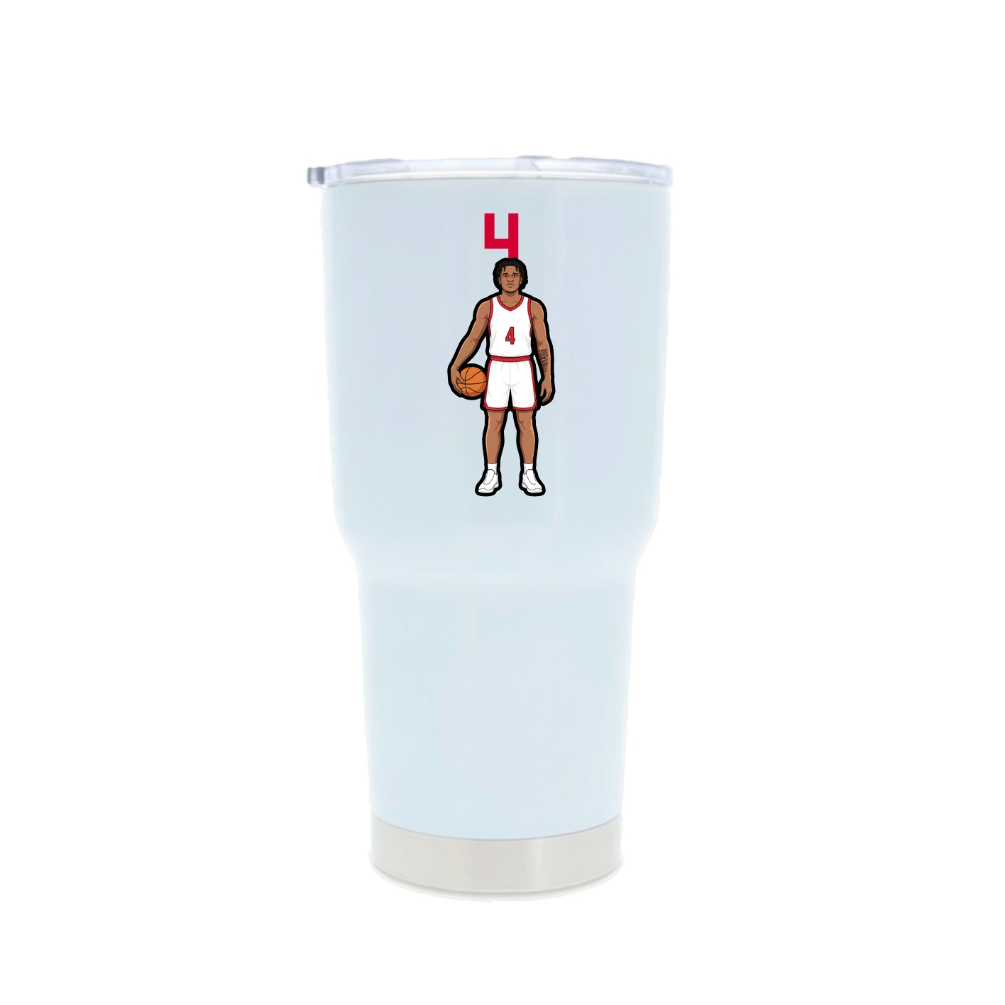 30oz Stainless Steel Tumbler — Number Top in White