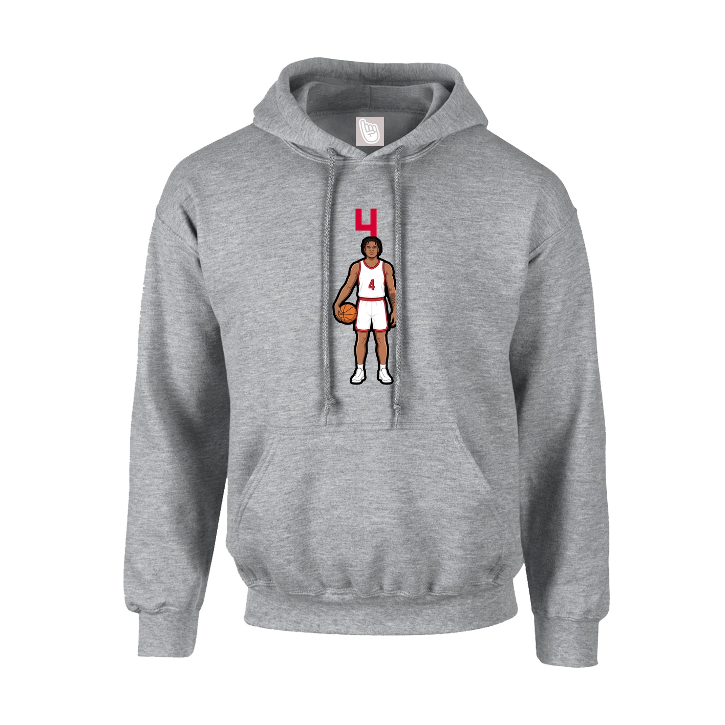 Hoodie — Number Top in Grey