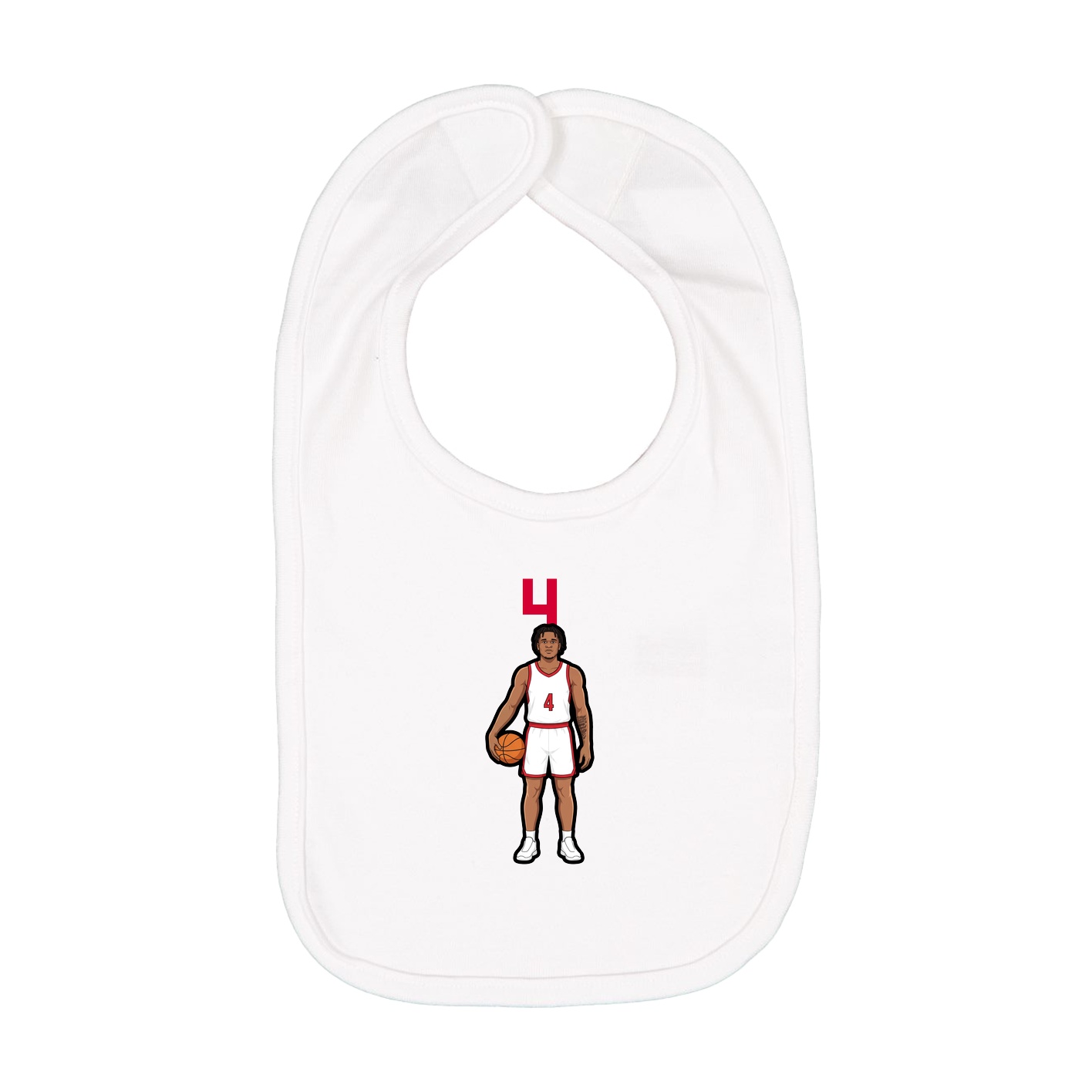 Infant Bib — Number Top in White