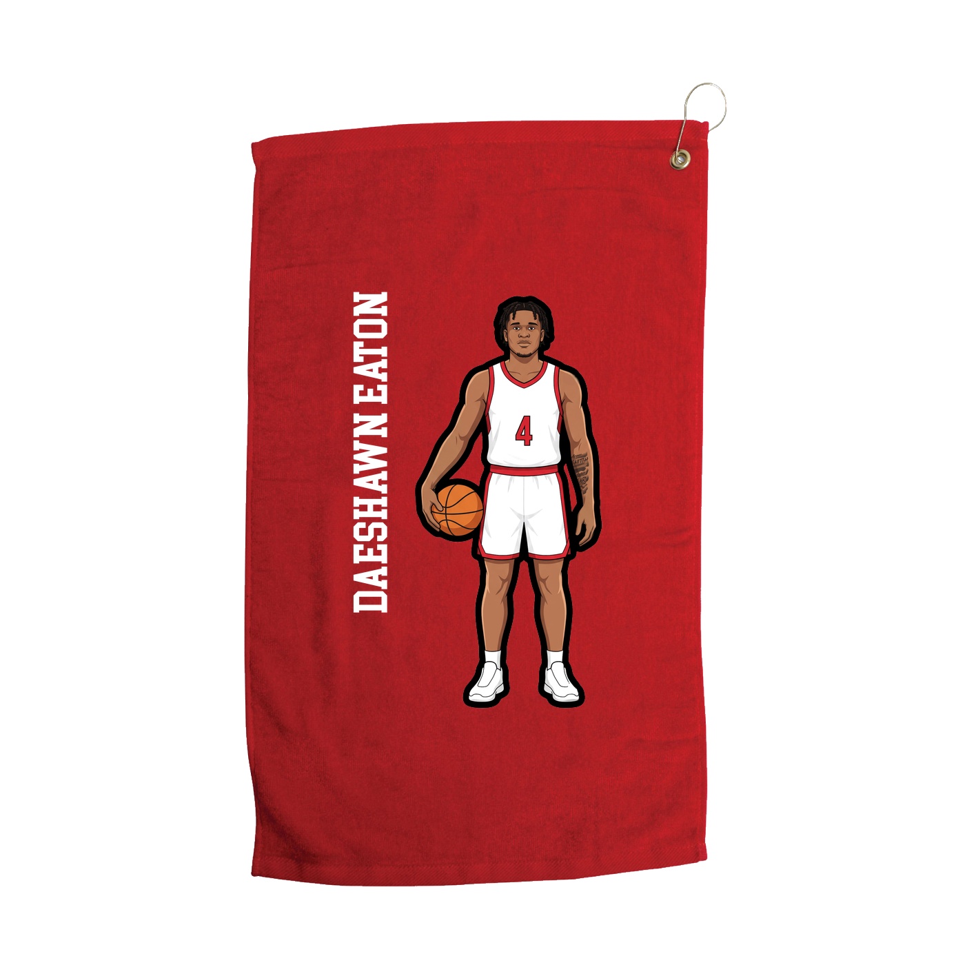 Golf Towel — Name Vertical in Red
