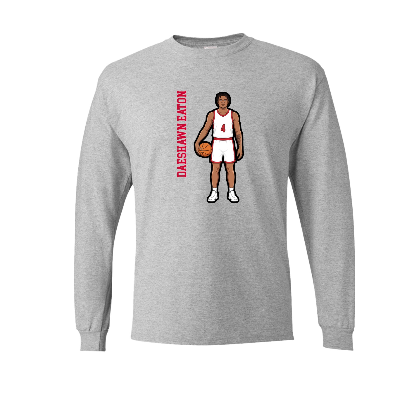 Long Sleeve Tee — Name Vertical in Grey