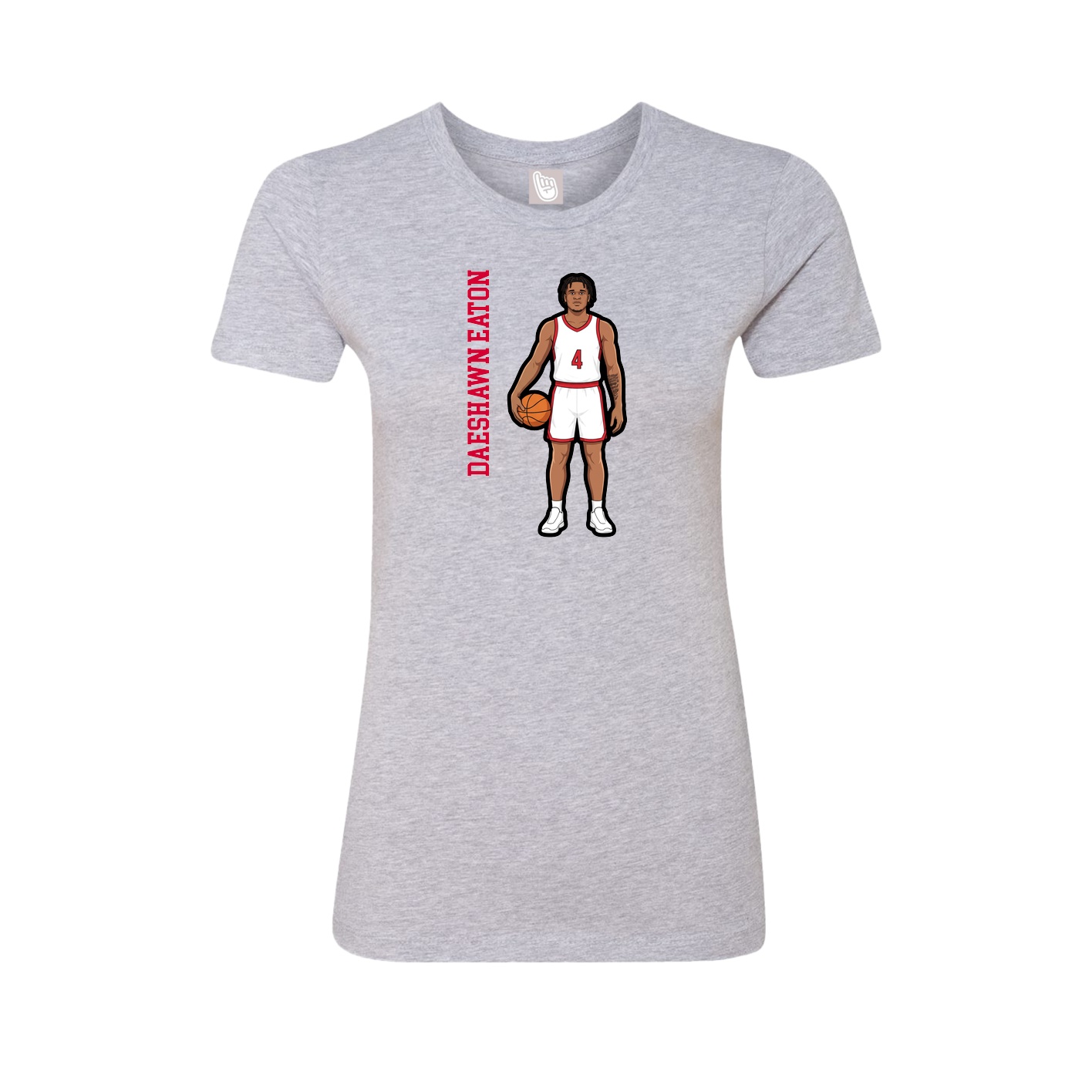 Fitted Women's Tee — Name Vertical in Grey