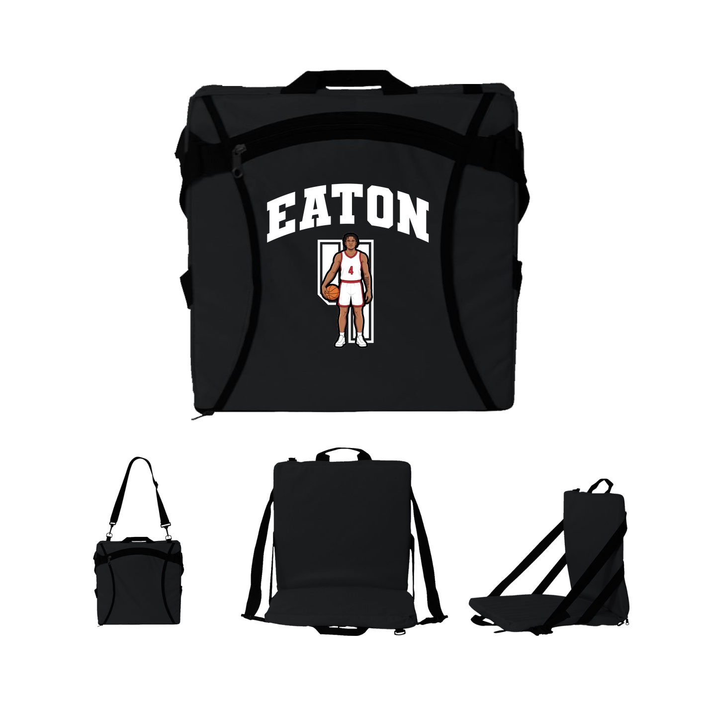 Folding Stadium Seat — Number in Black