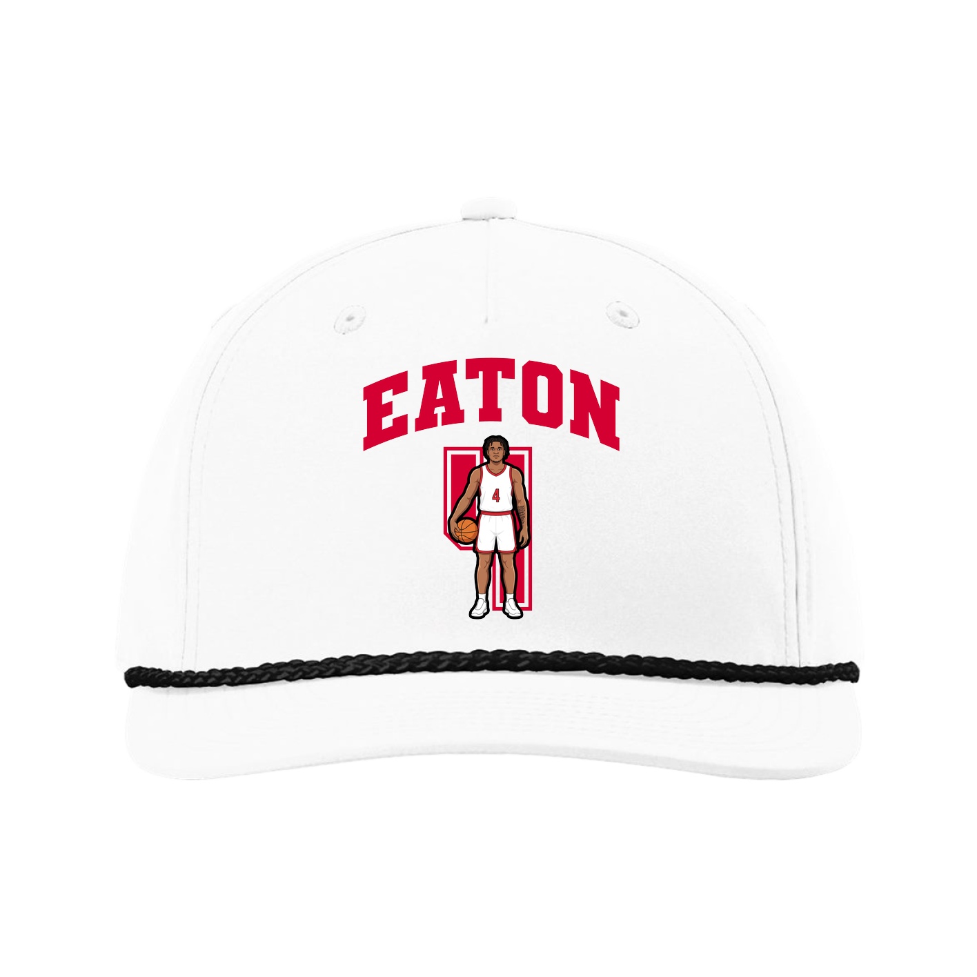 Five-Panel Classic Rope Cap — Number in White