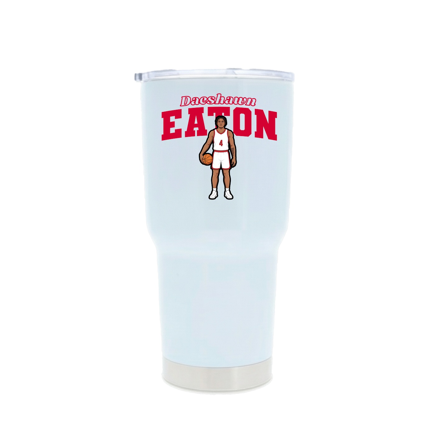 30oz Stainless Steel Tumbler — Name Arch in White