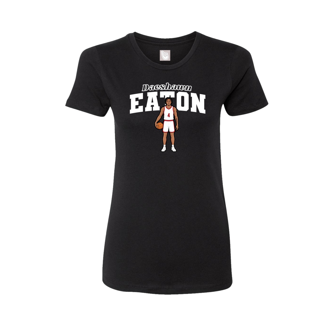 Fitted Women's Tee — Name Arch in Black