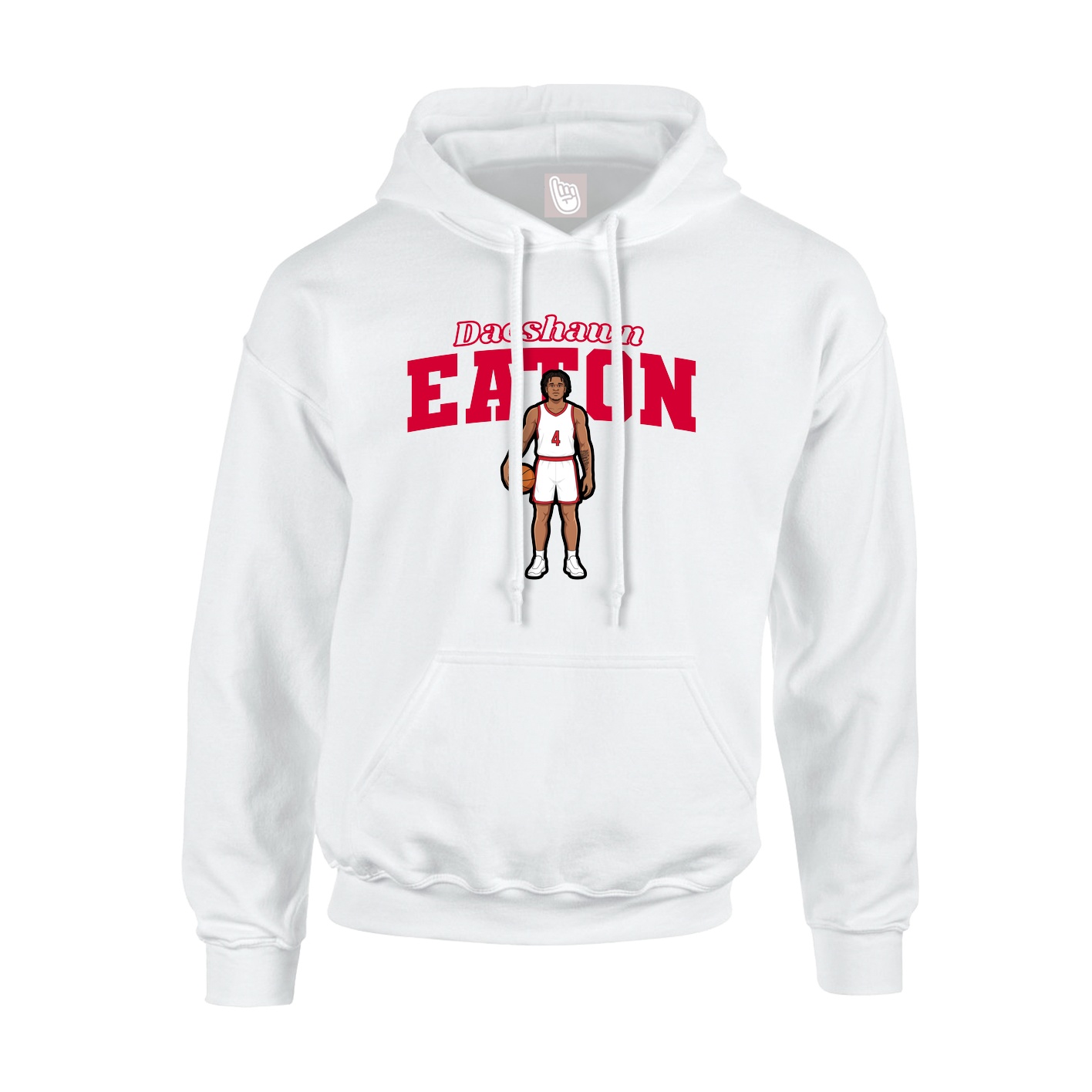 Youth Hoodie — Name Arch in White