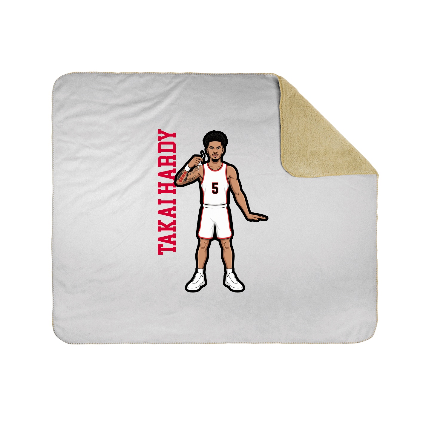 Throw Blanket — Name Vertical in White
