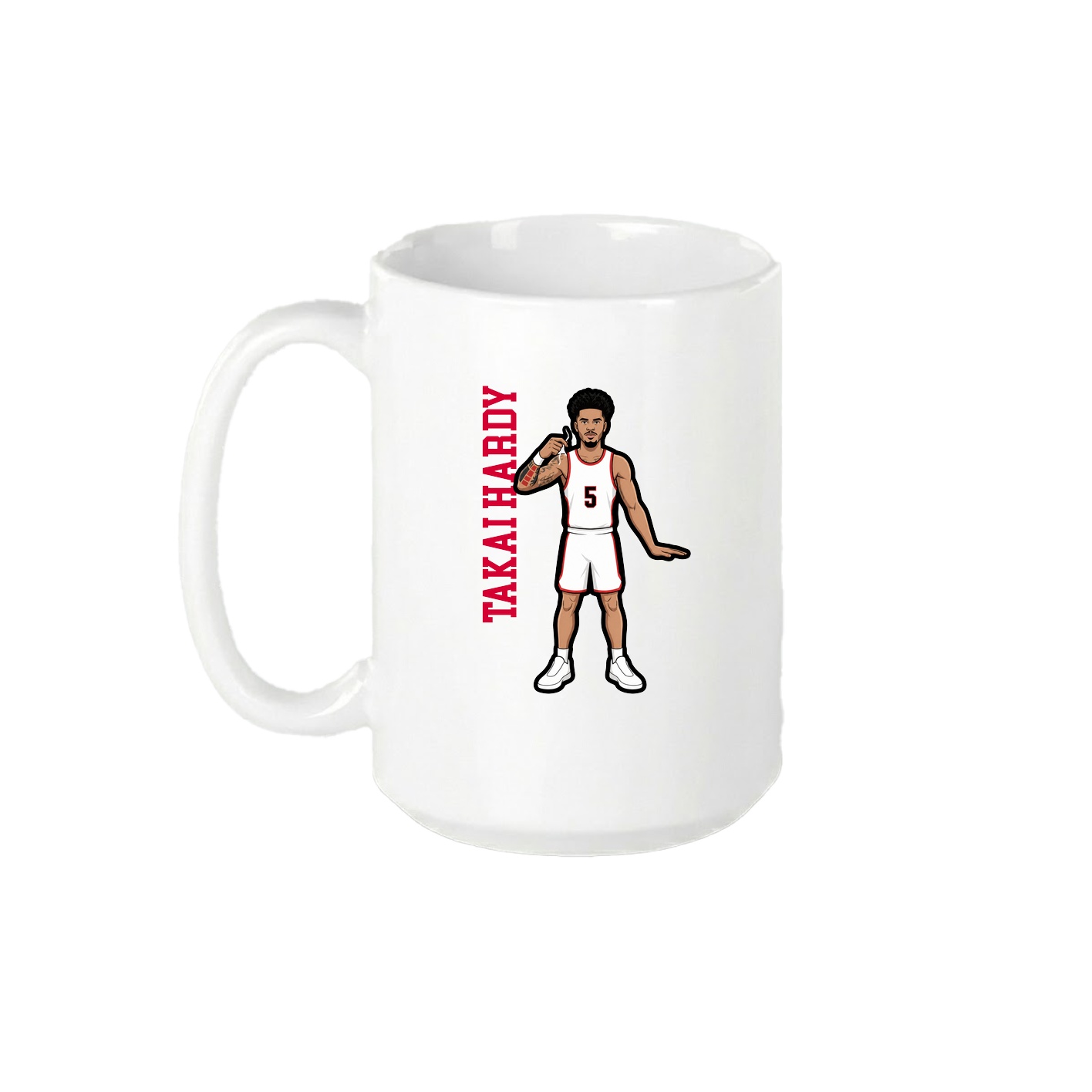 15oz Coffee Mug — Name Vertical in White