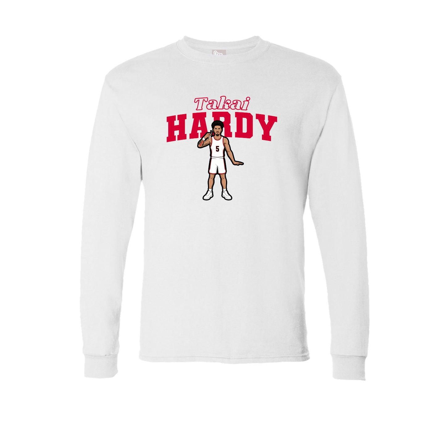 Long Sleeve Tee — Name Arch in White