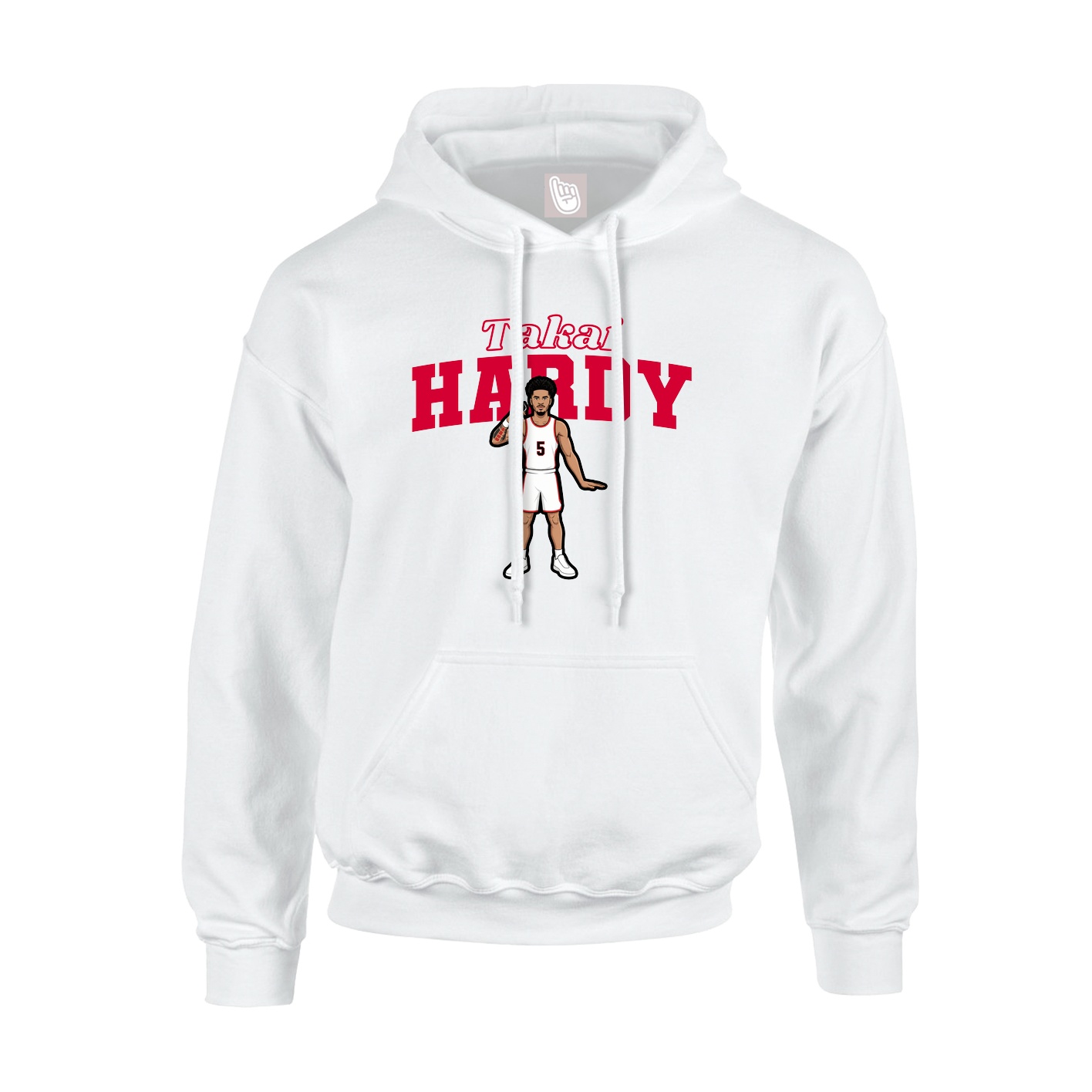 Youth Hoodie — Name Arch in White