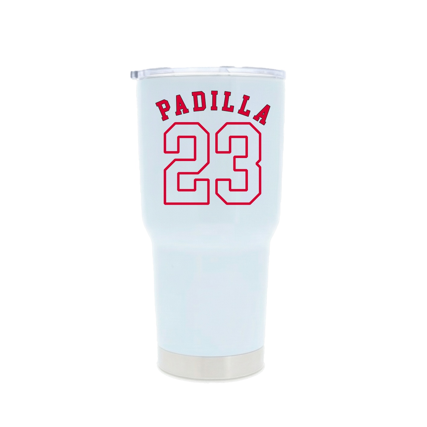 30oz Stainless Steel Tumbler — Shirsey Arch in White