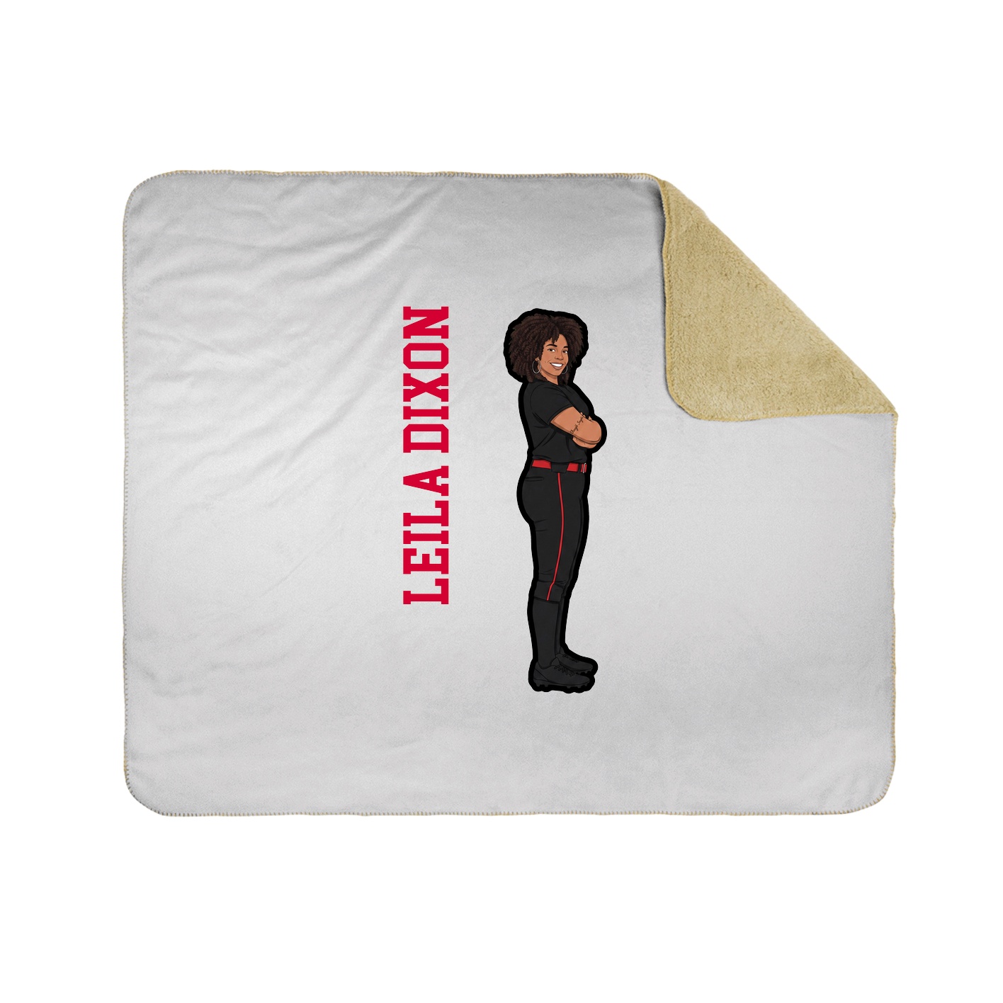 Throw Blanket — Name Vertical in White