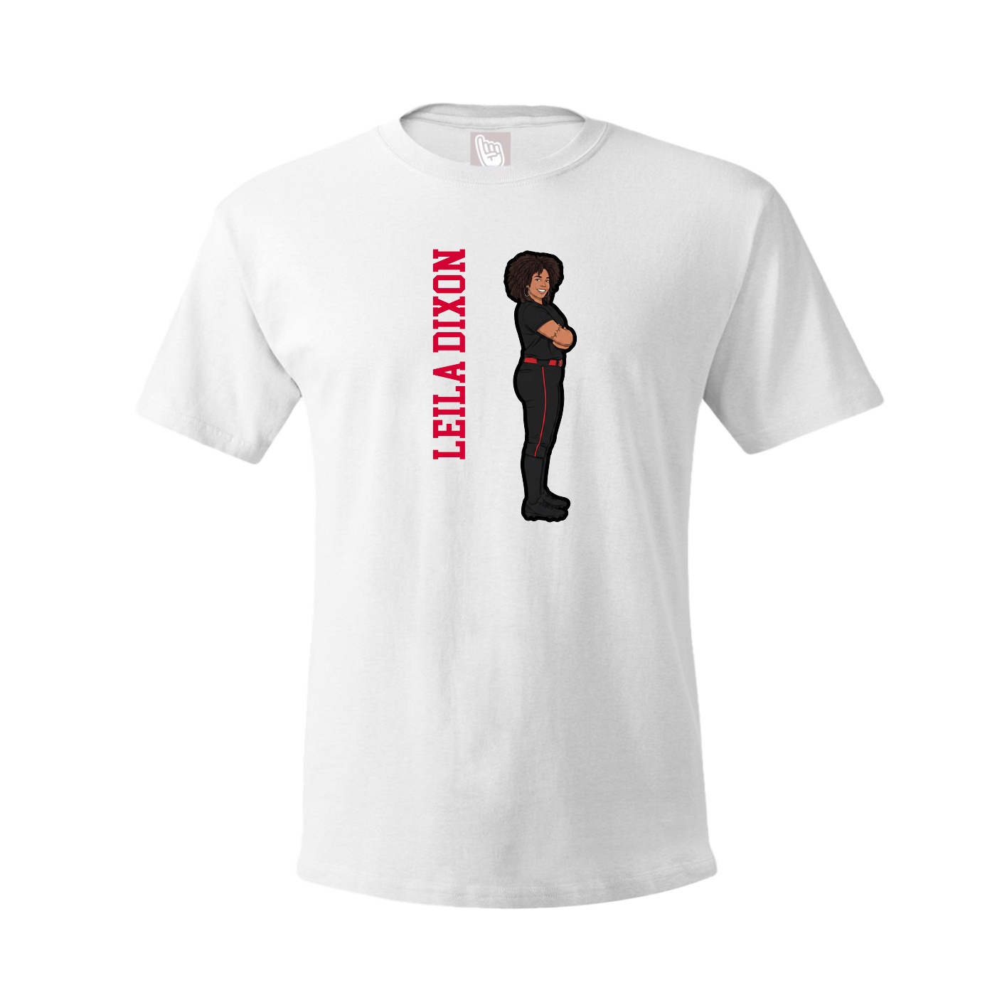 Youth Tee — Name Vertical in White