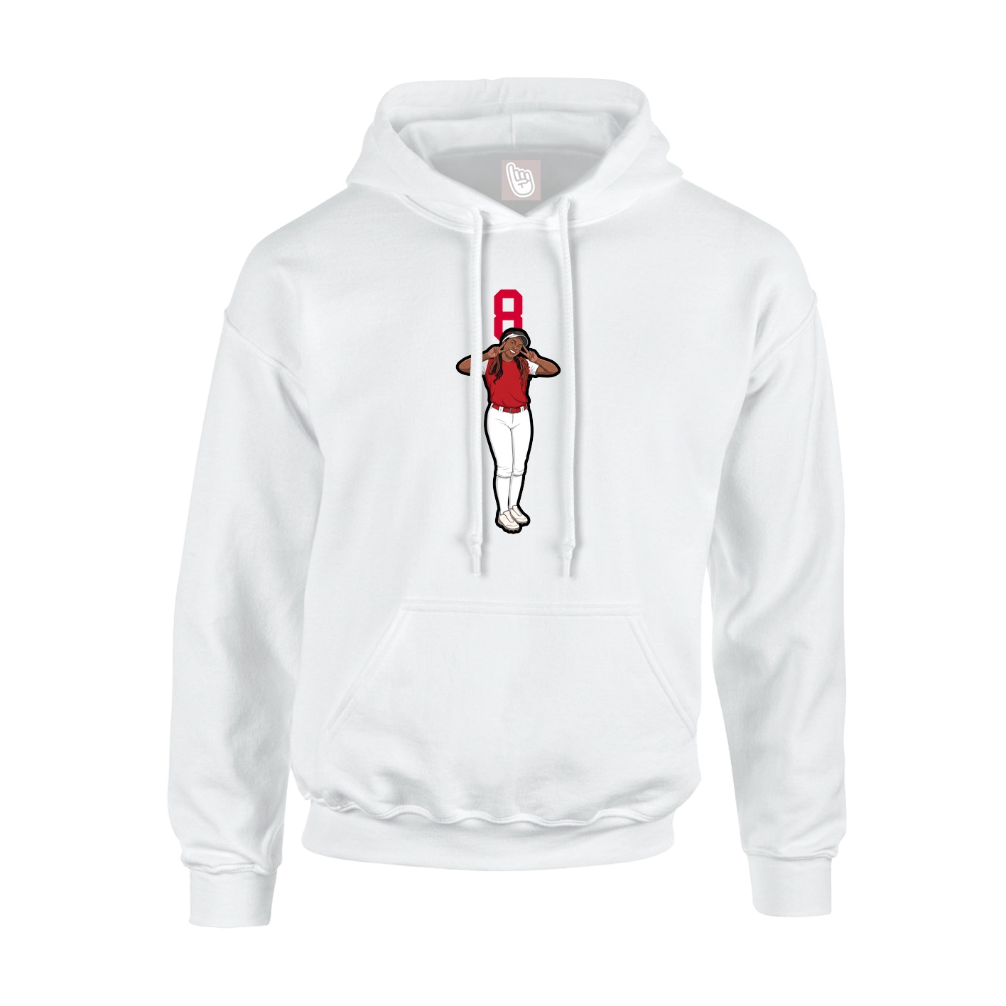 Youth Hoodie — Number Top in White