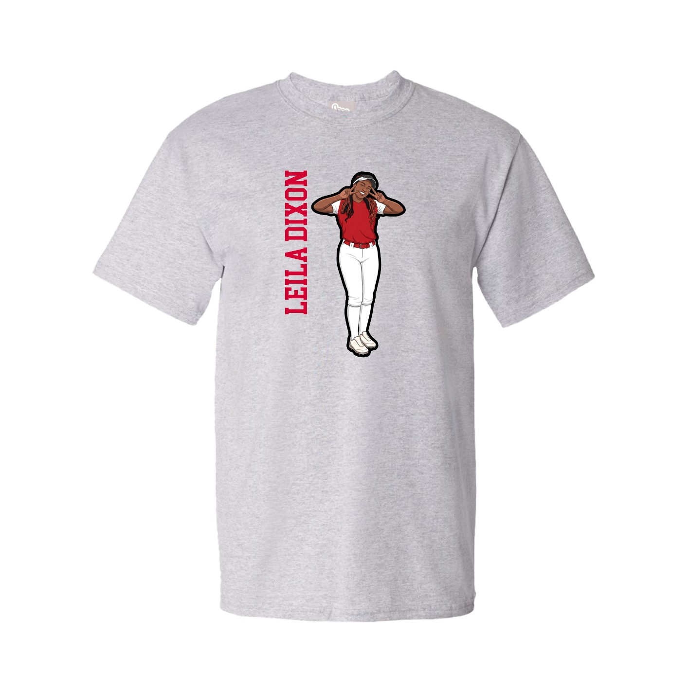 Youth Tee — Name Vertical in Grey