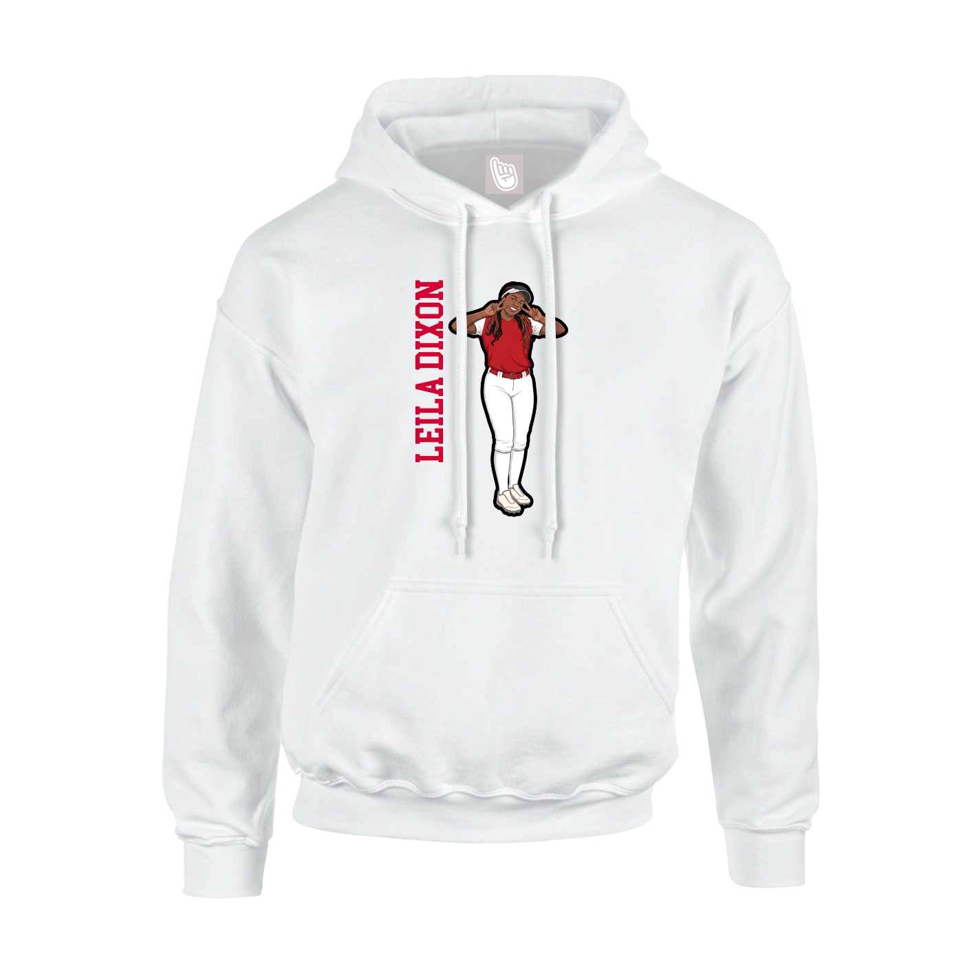 Hoodie — Name Vertical in White