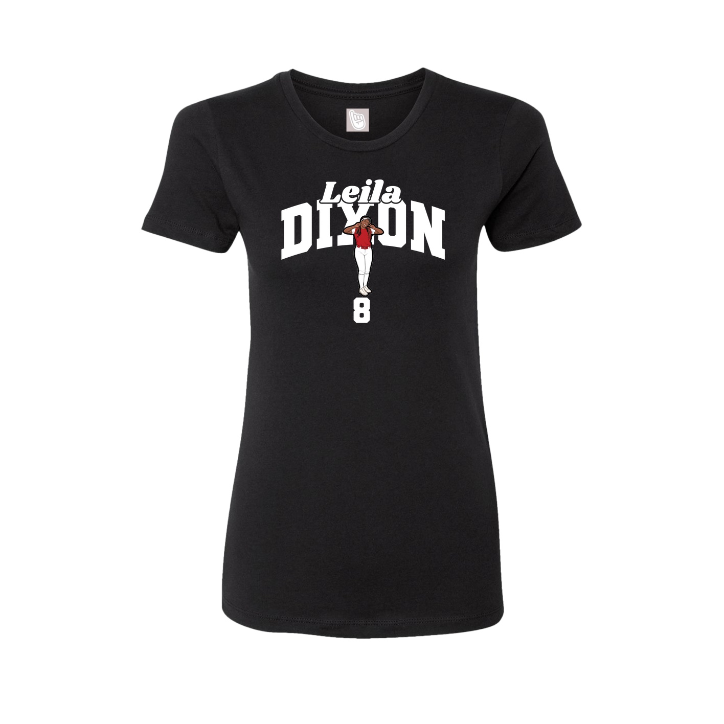 Fitted Women's Tee — Signature Arch in Black