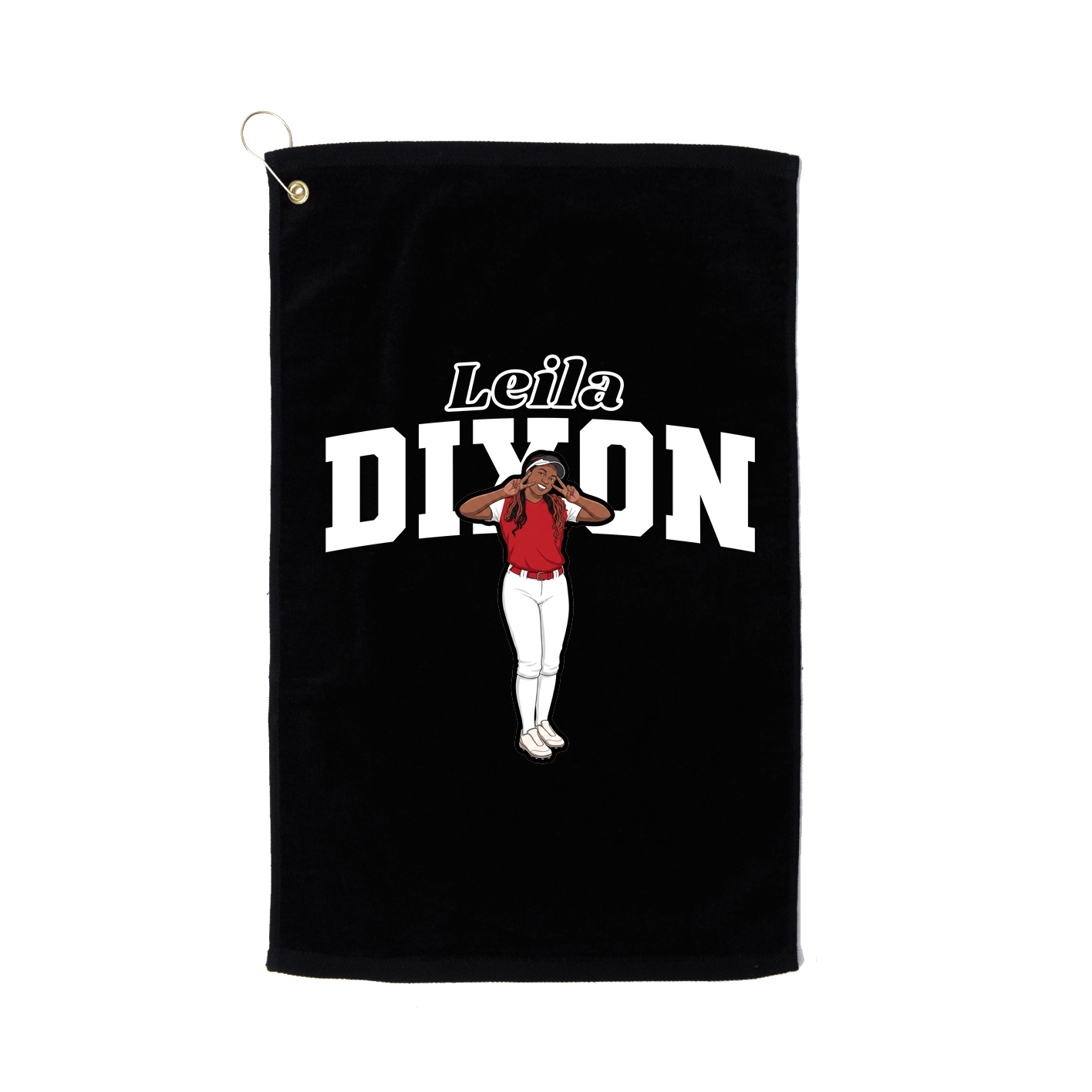 Golf Towel — Name Arch in Black