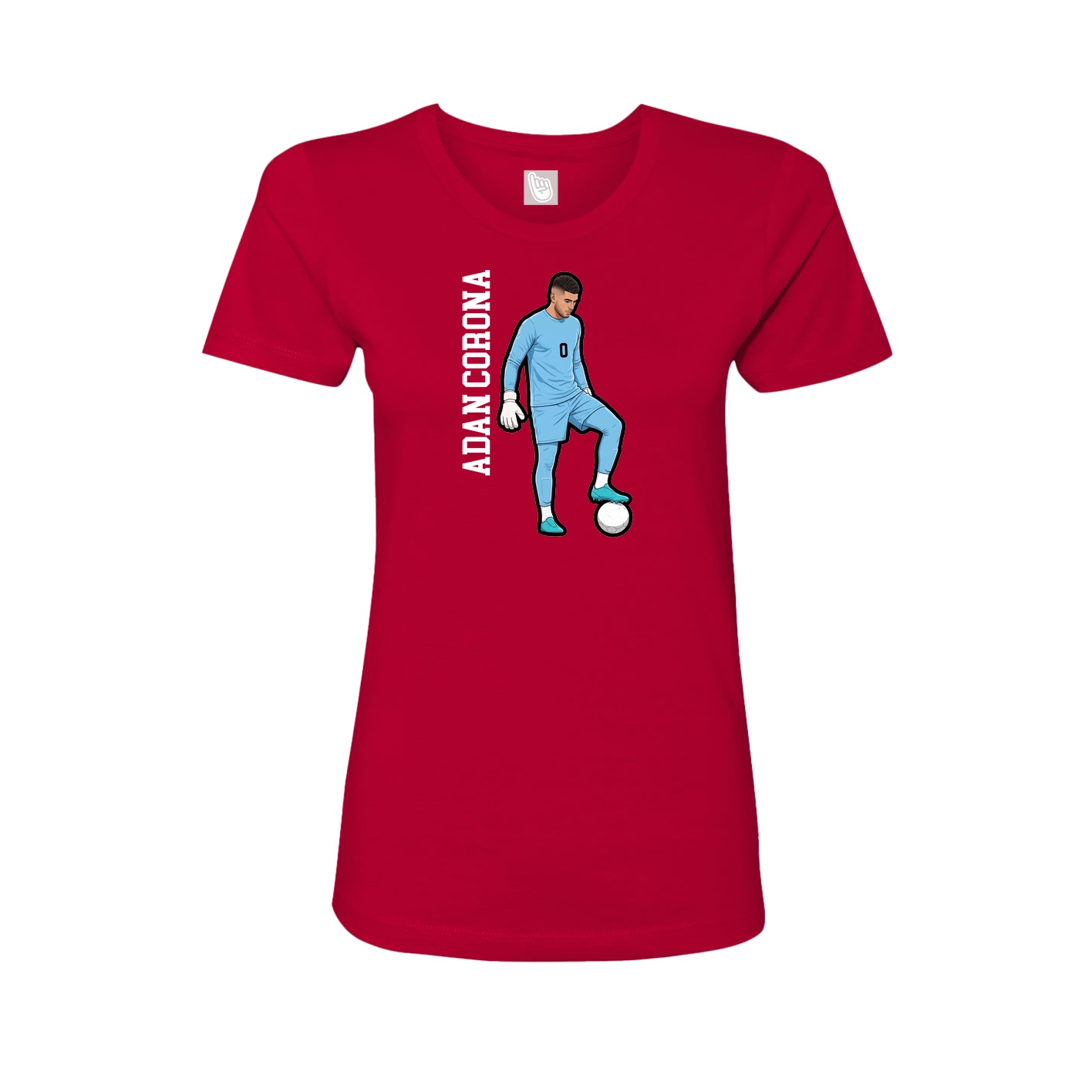 Fitted Women's Tee — Name Vertical in Red