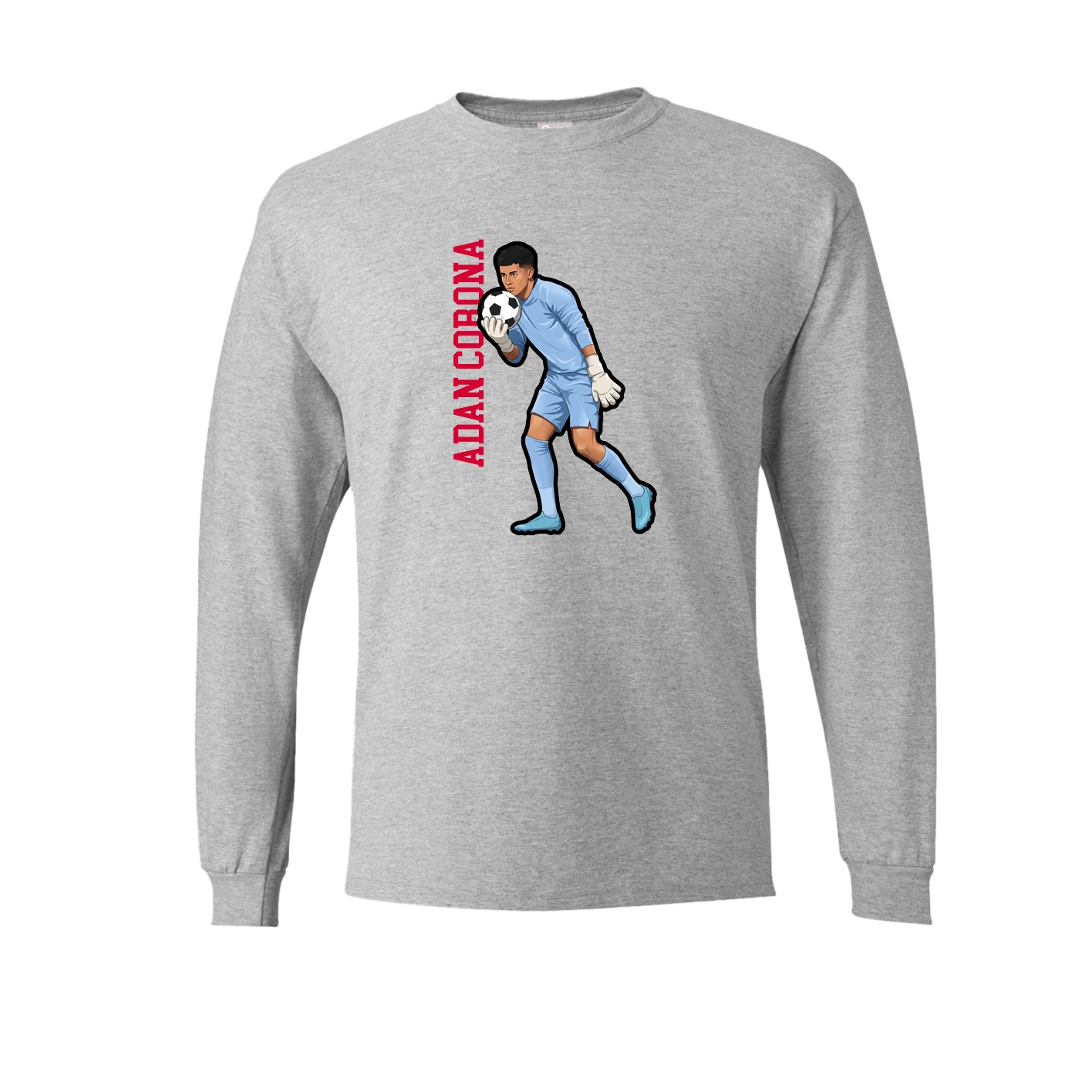 Long Sleeve Tee — Name Vertical in Grey