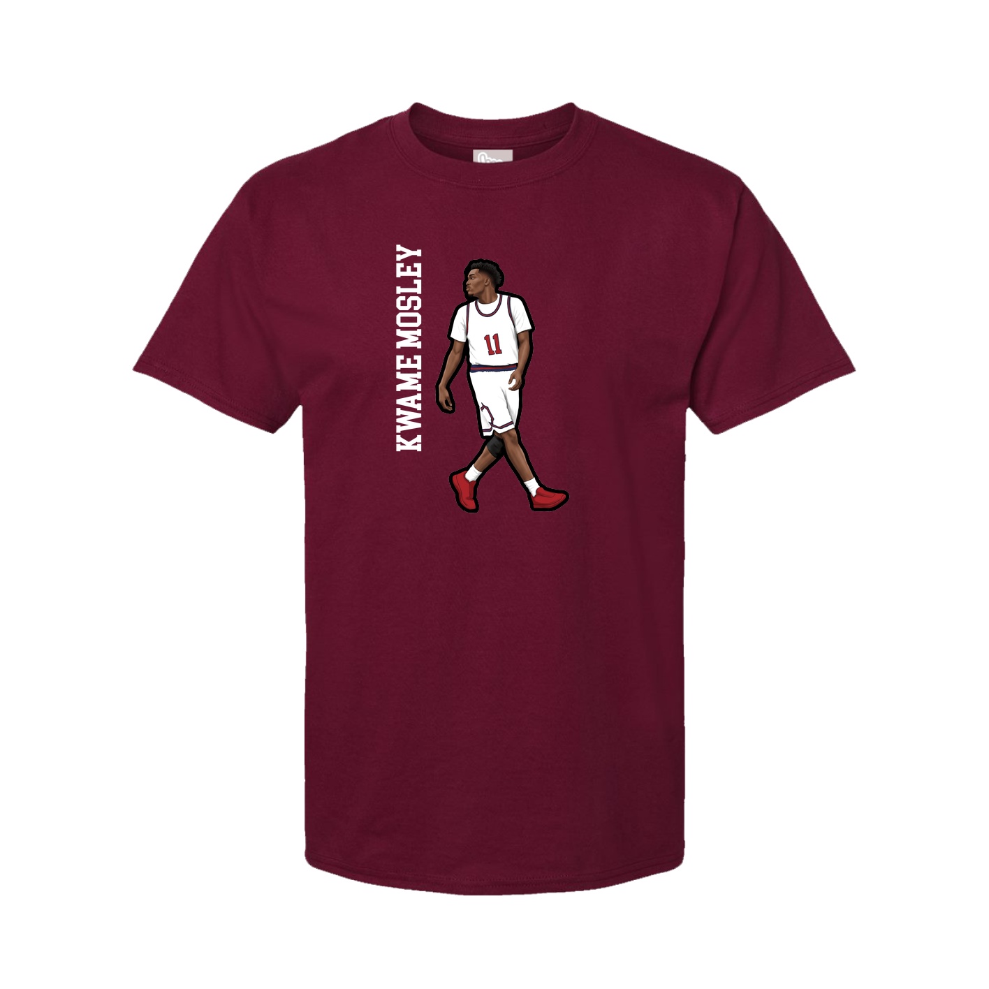 Youth Tee — Name Vertical in Cardinal