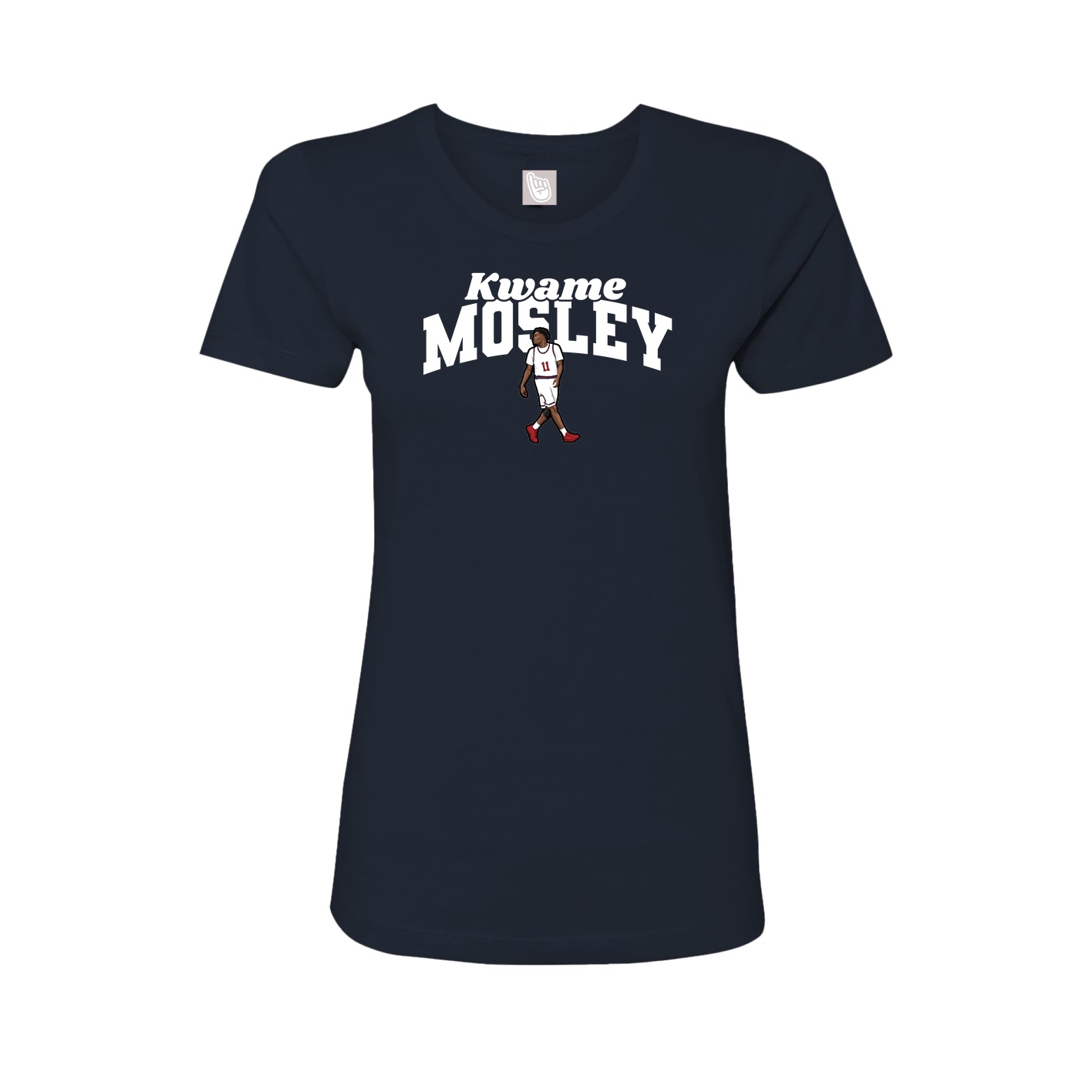 Fitted Women's Tee — Signature Arch in Navy