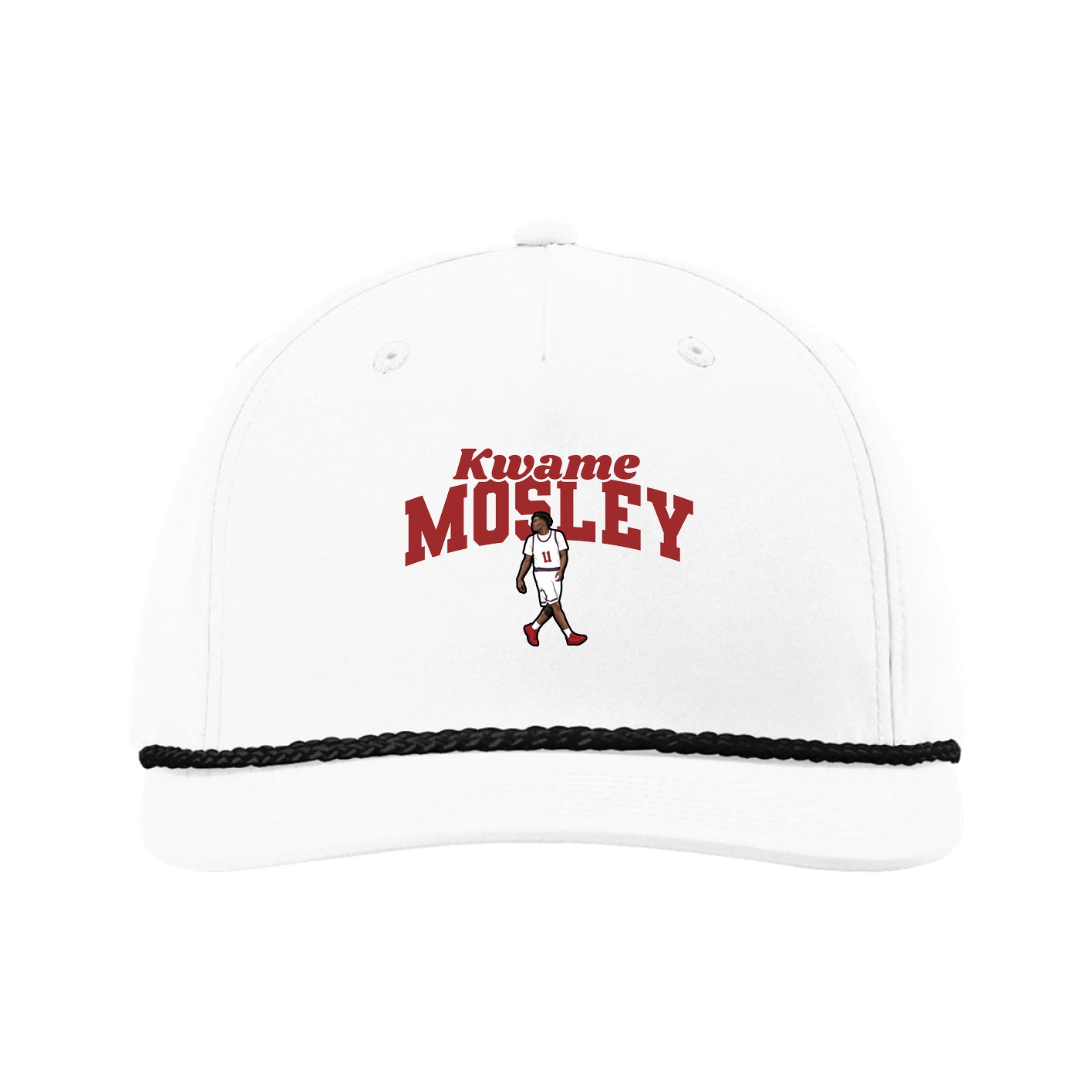 Five-Panel Classic Rope Cap — Signature Arch in White