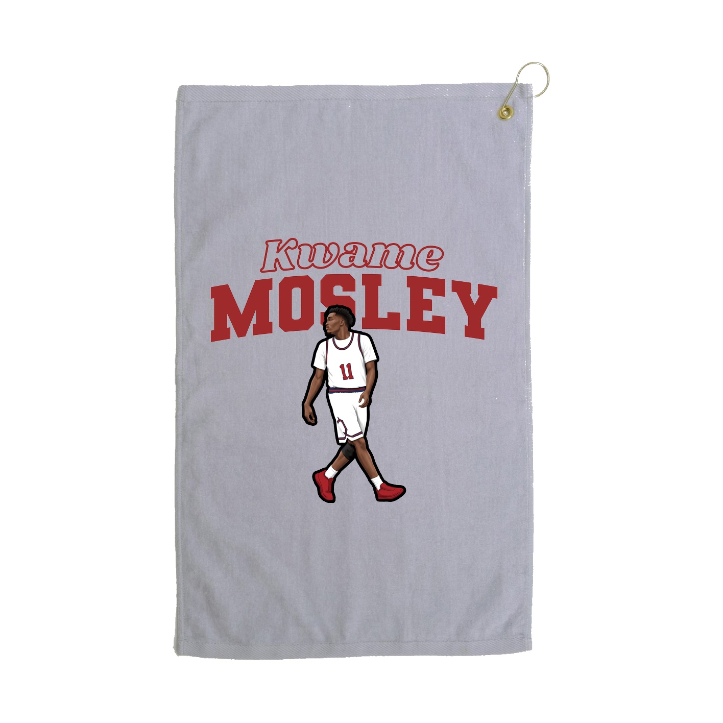 Golf Towel — Name Arch in Grey