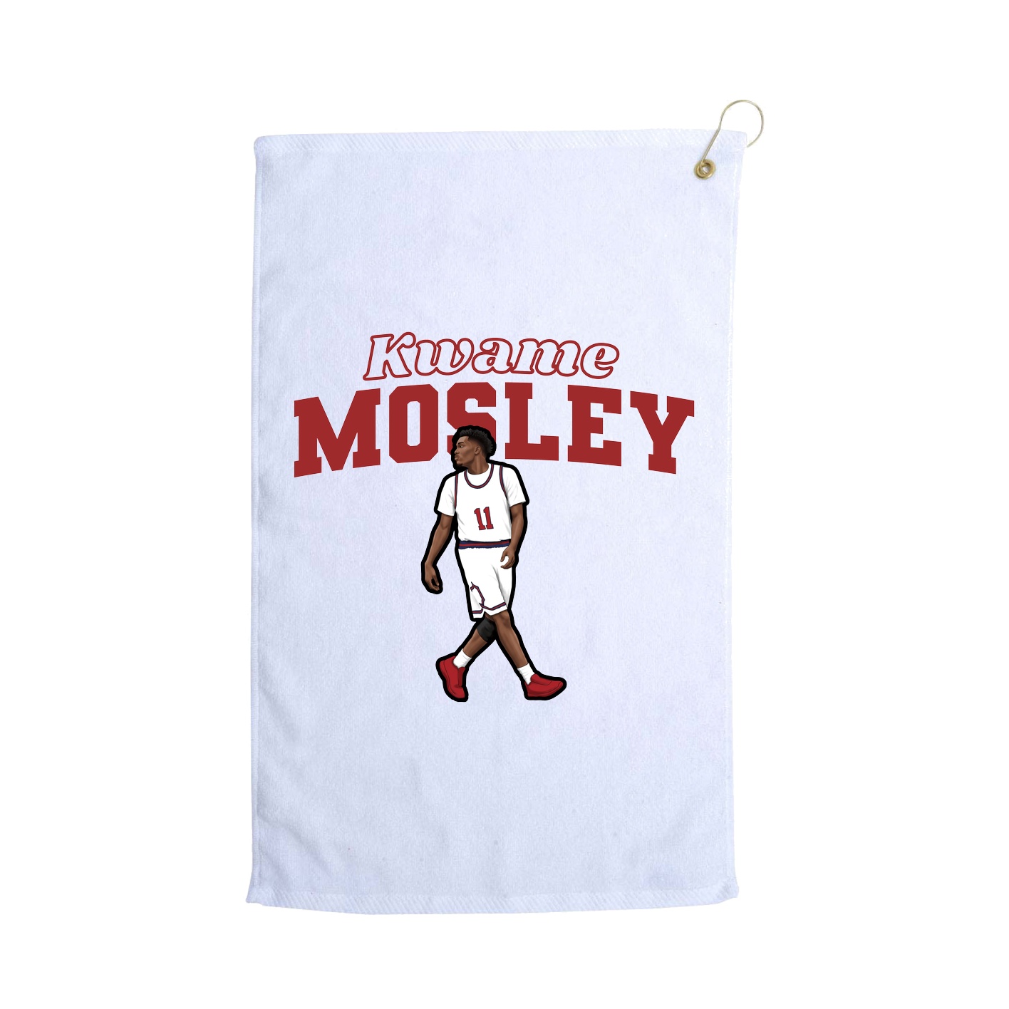 Golf Towel — Name Arch in White