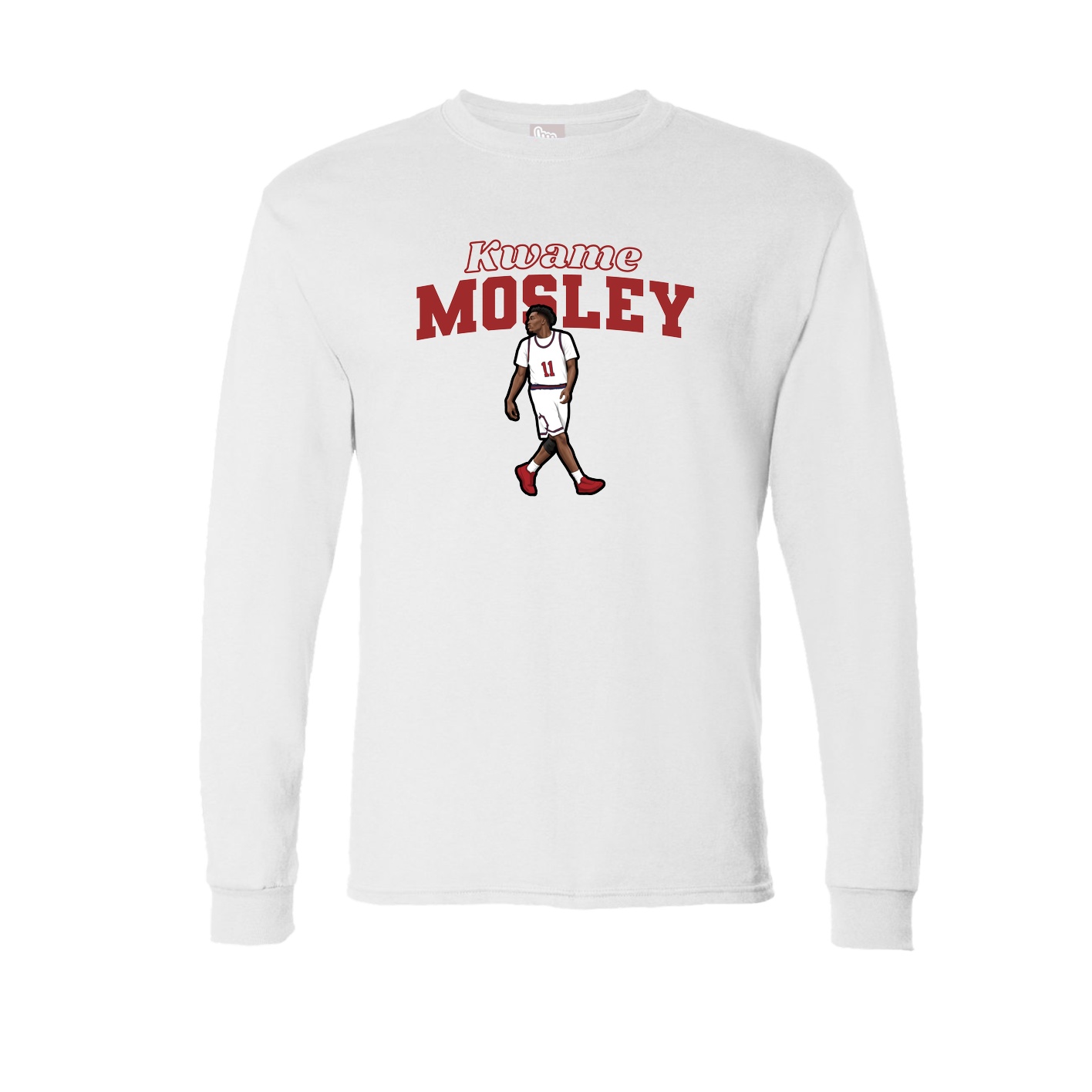 Long Sleeve Tee — Name Arch in White