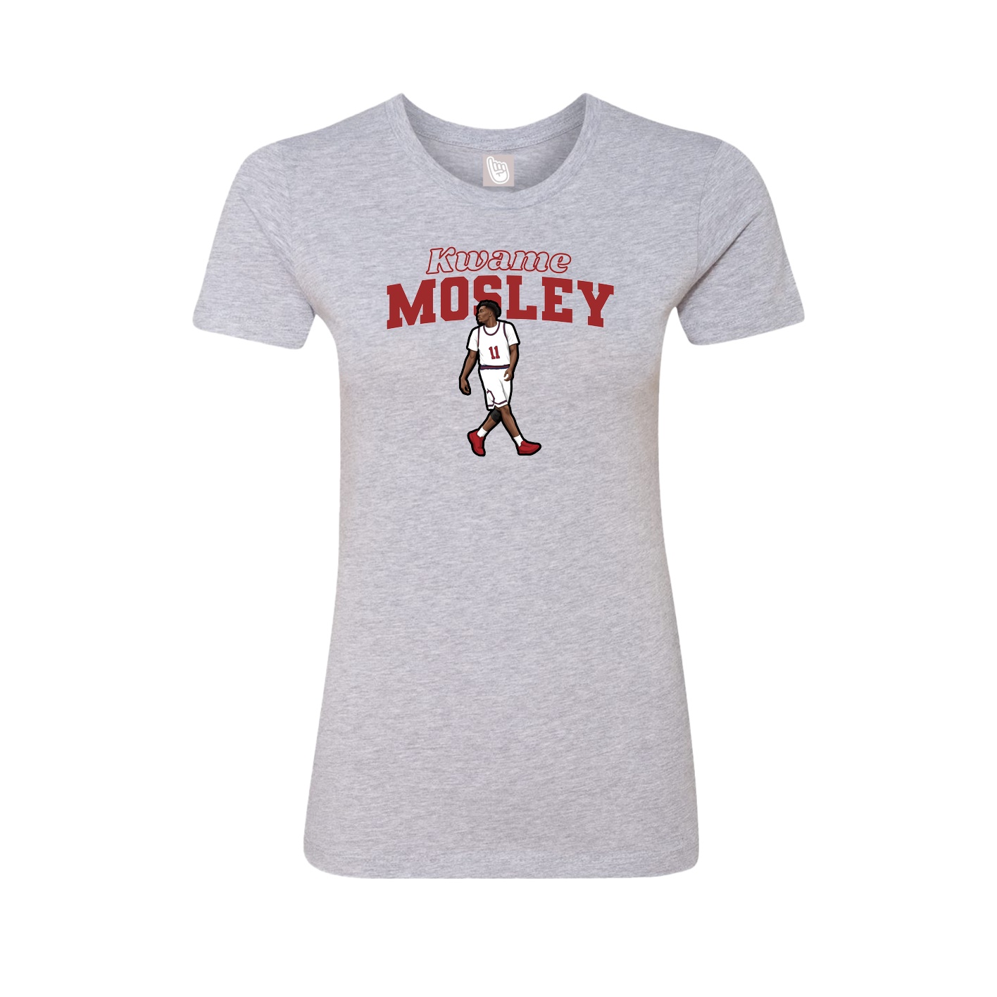Fitted Women's Tee — Name Arch in Grey