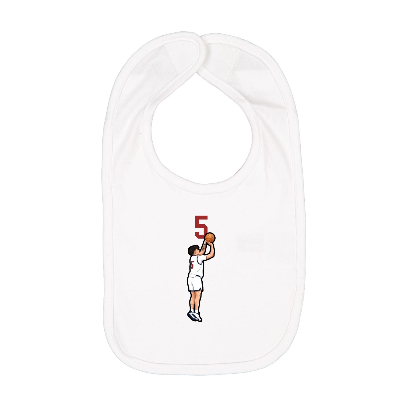 Infant Bib — Number Top in White