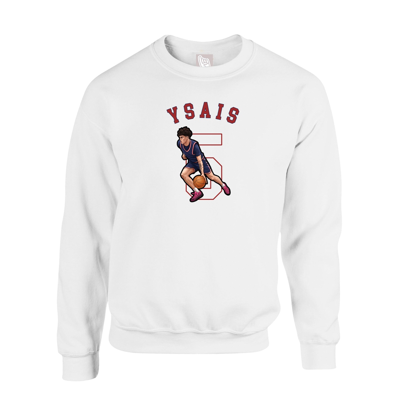 Fleece Crew — Shirsey Arch in White