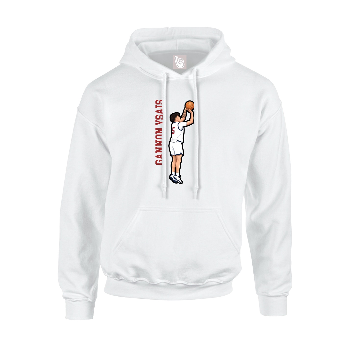 Youth Hoodie — Name Vertical in White