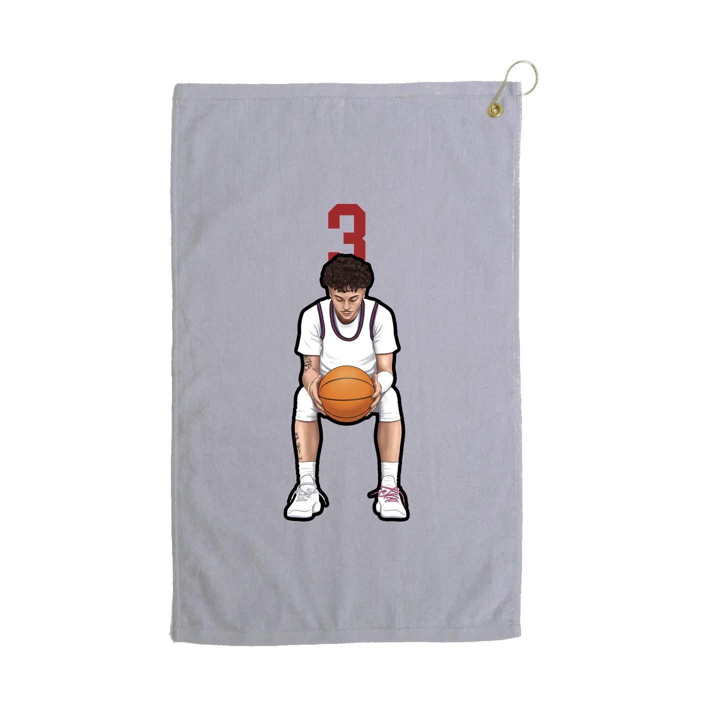 Golf Towel — Number Top in Grey