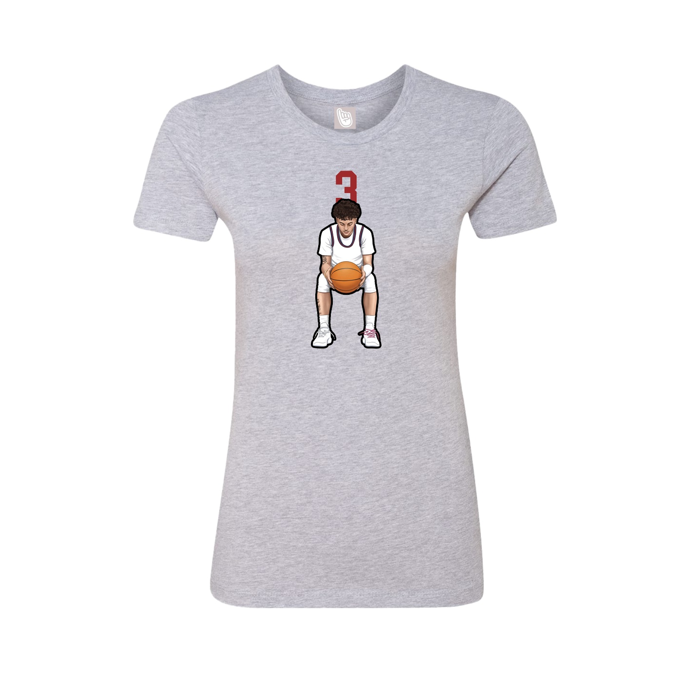 Fitted Women's Tee — Number Top in Grey