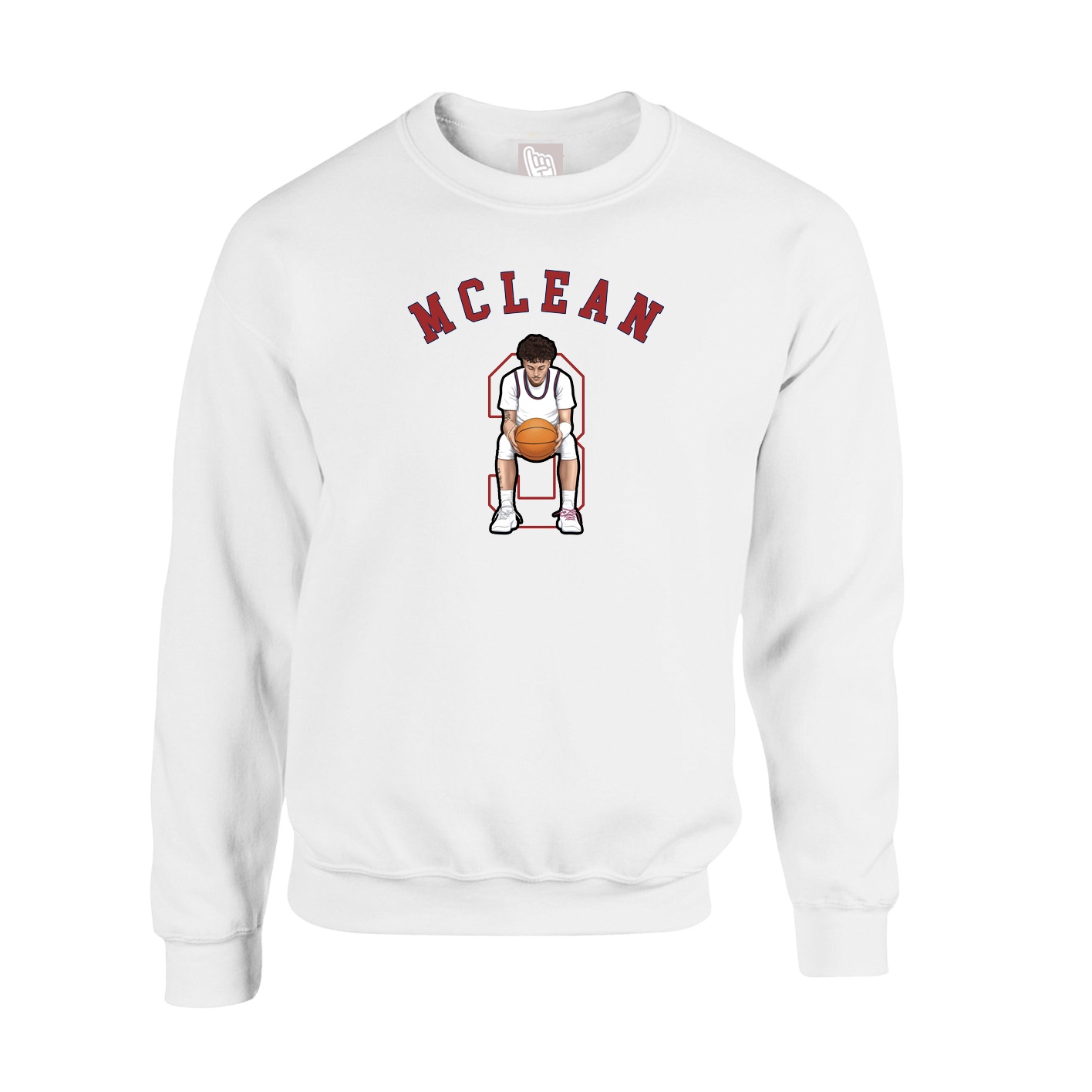 Fleece Crew — Shirsey Arch in White
