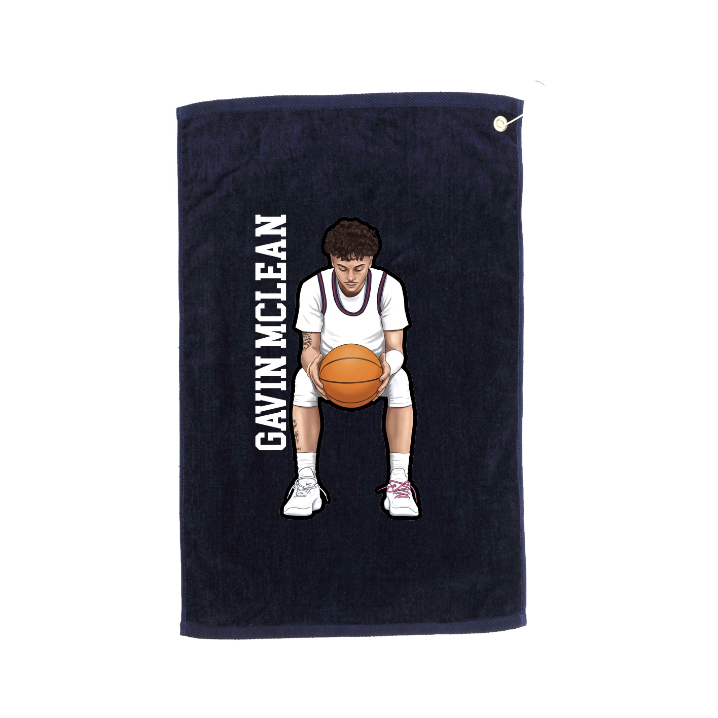 Golf Towel — Name Vertical in Navy