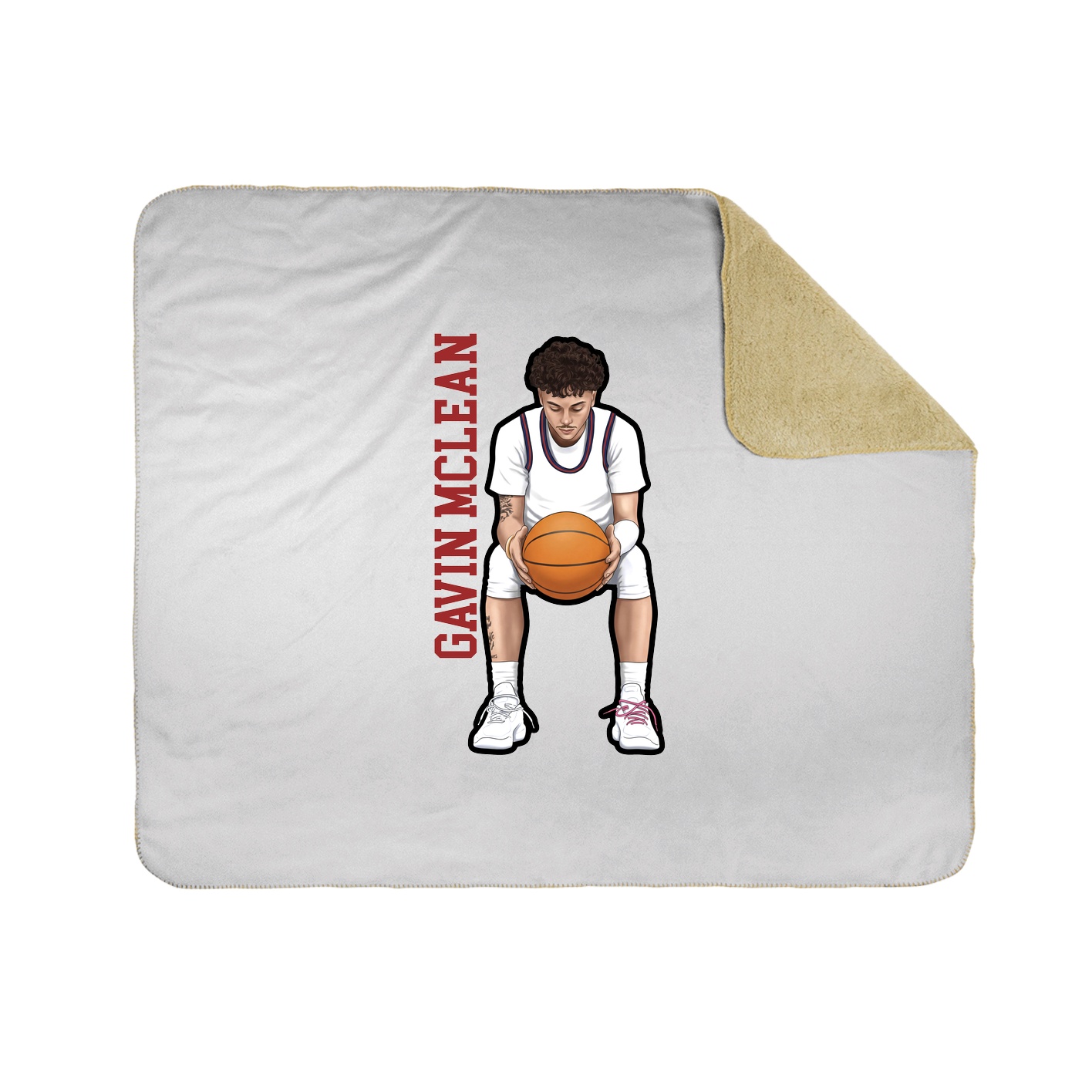 Throw Blanket — Name Vertical in White