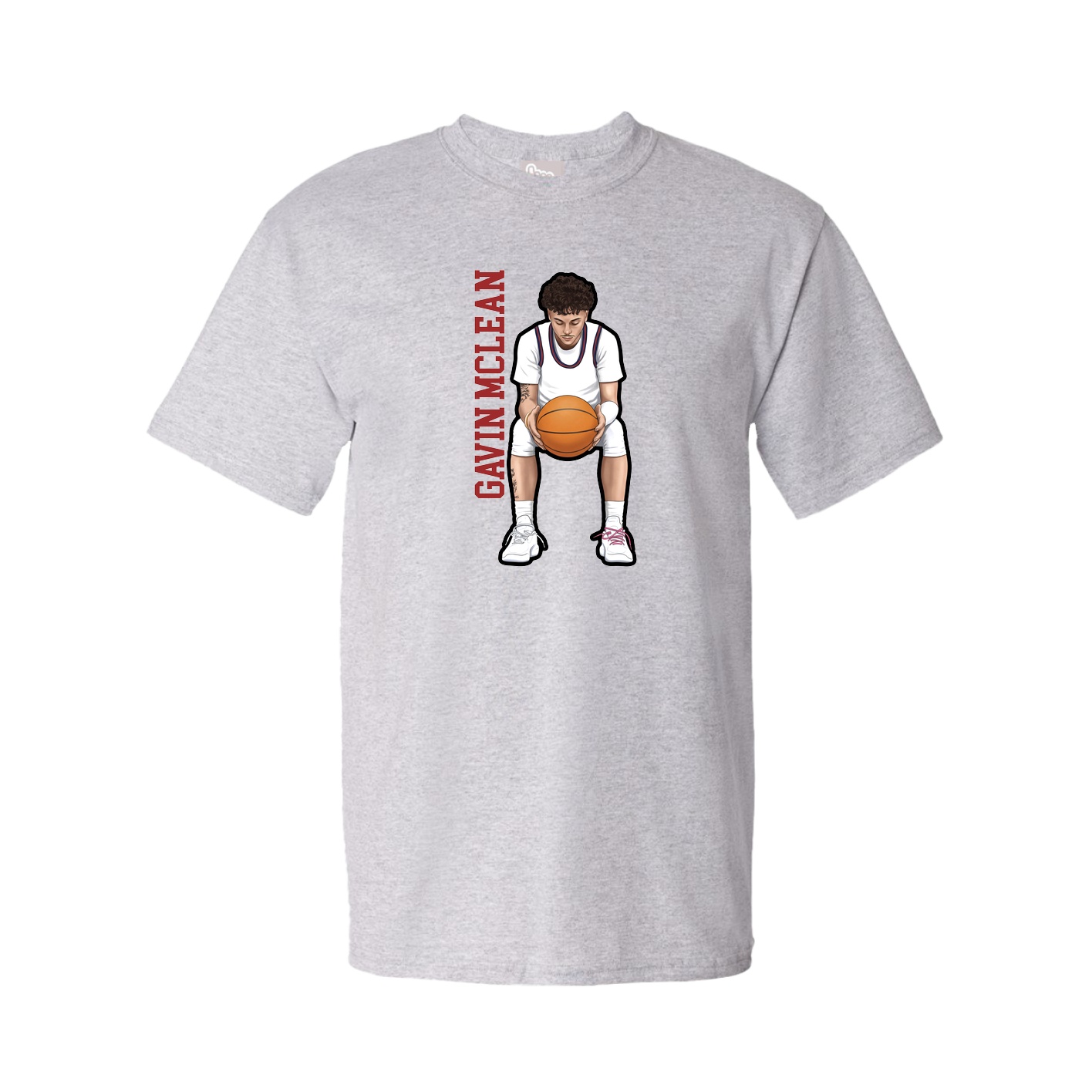 Youth Tee — Name Vertical in Grey