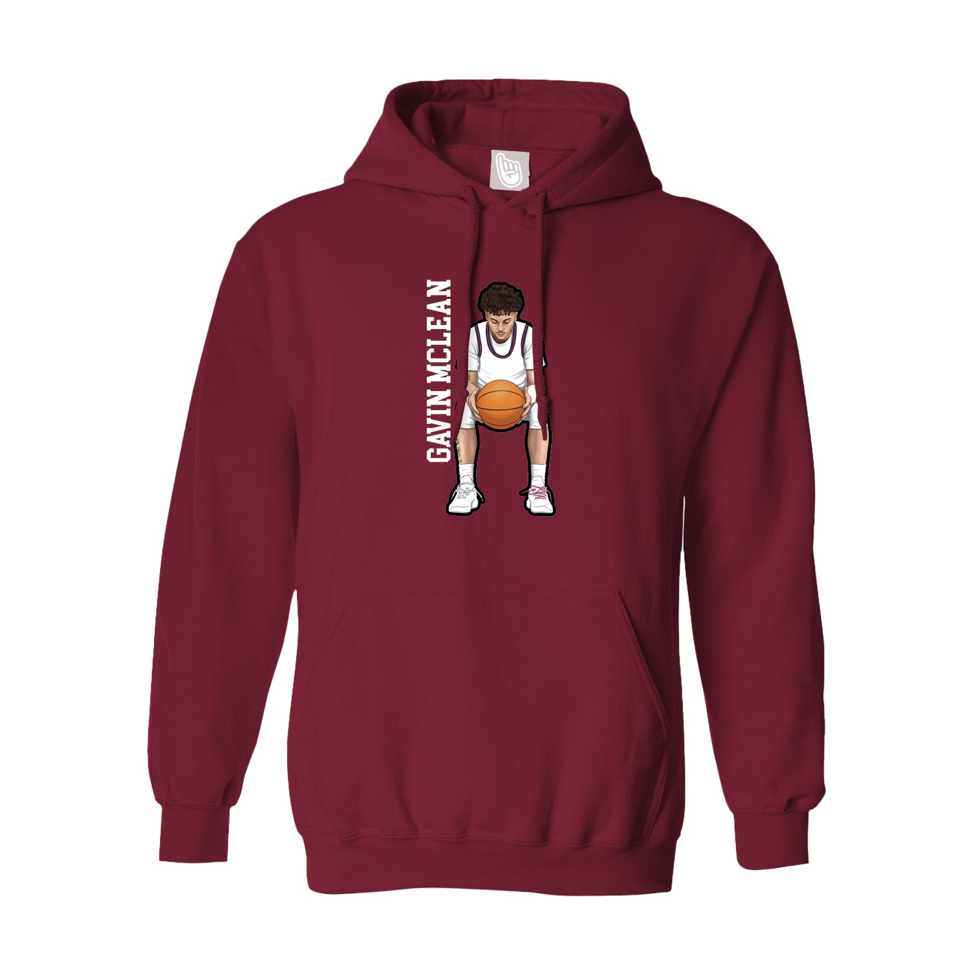 Hoodie — Name Vertical in Cardinal