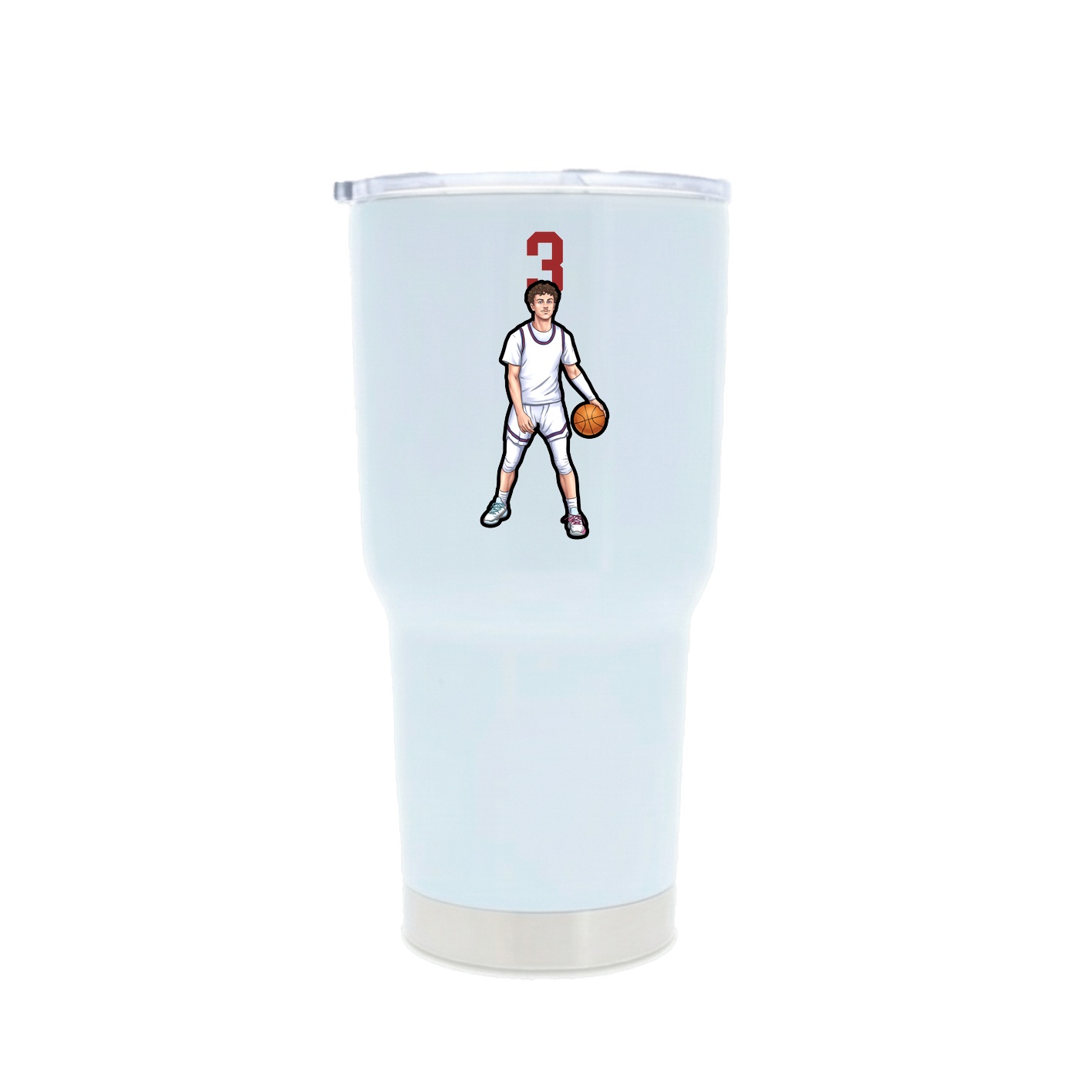 30oz Stainless Steel Tumbler — Number Top in White