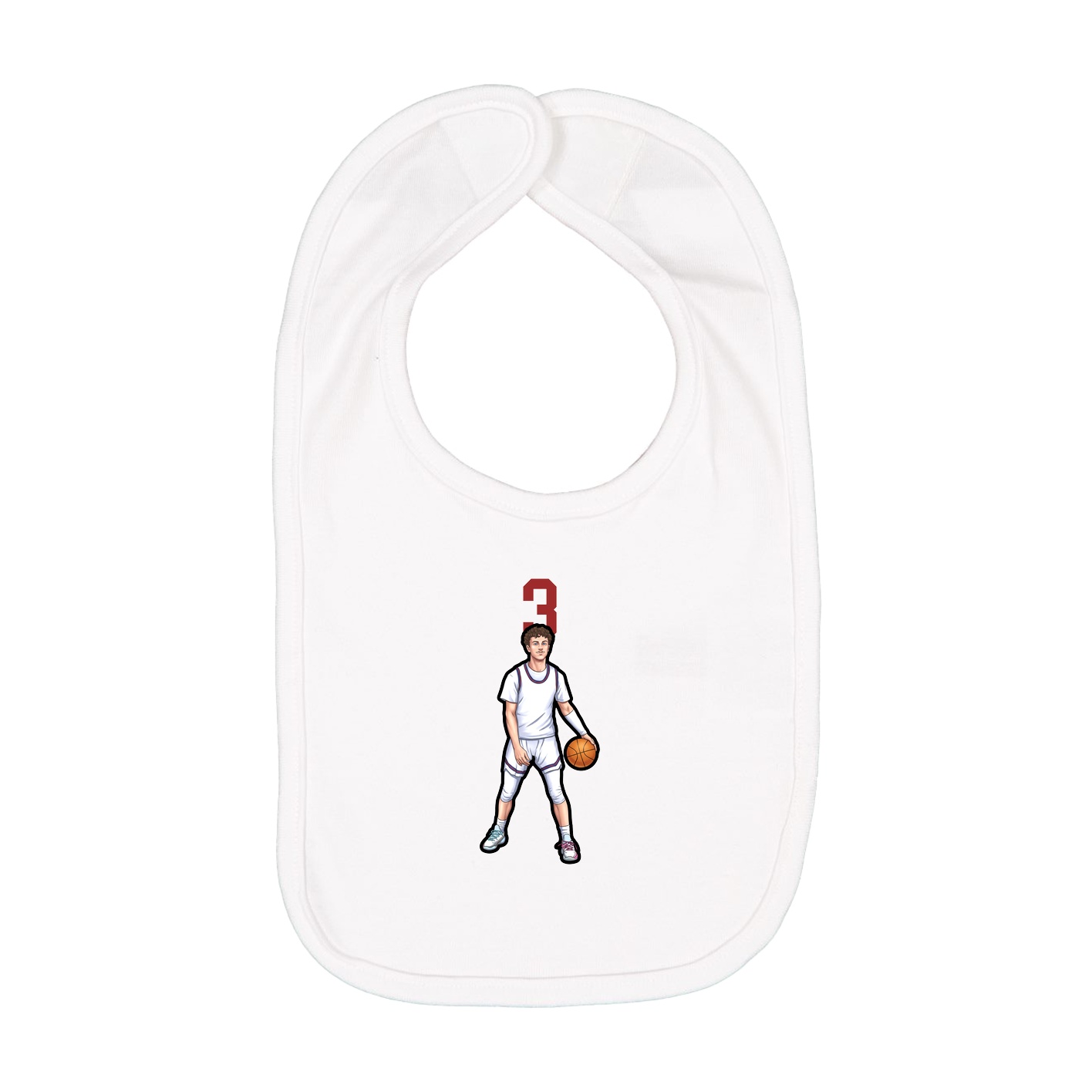 Infant Bib — Number Top in White