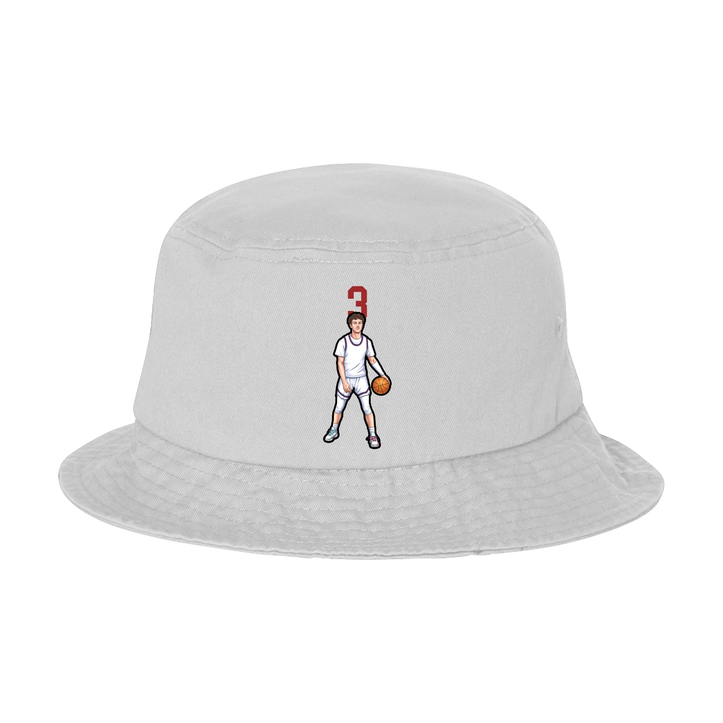 Bucket Cap — Number Top in White