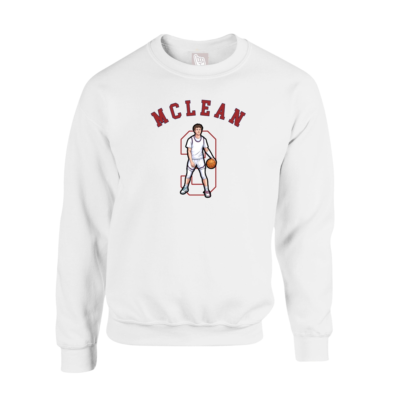 Fleece Crew — Shirsey Arch in White