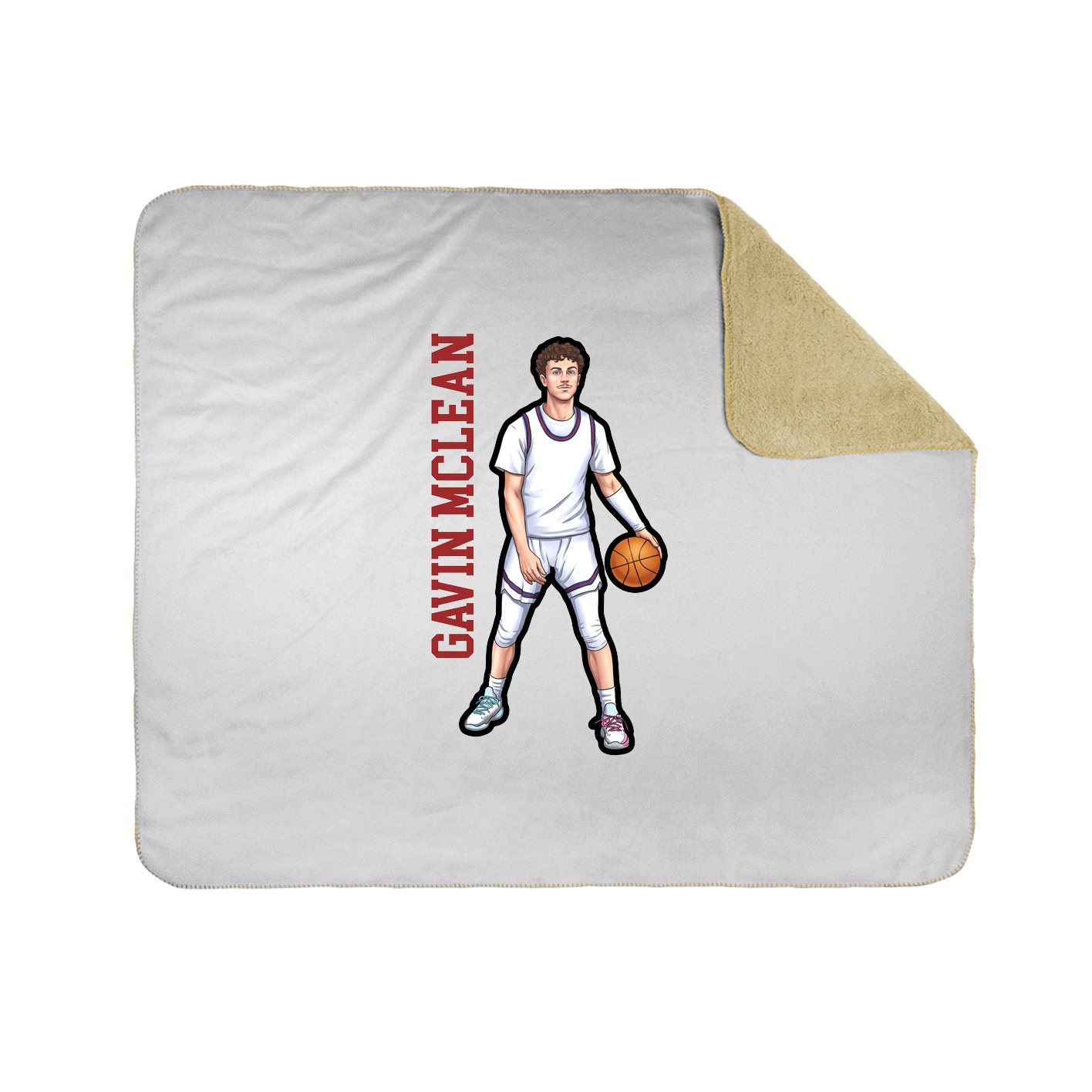 Throw Blanket — Name Vertical in White